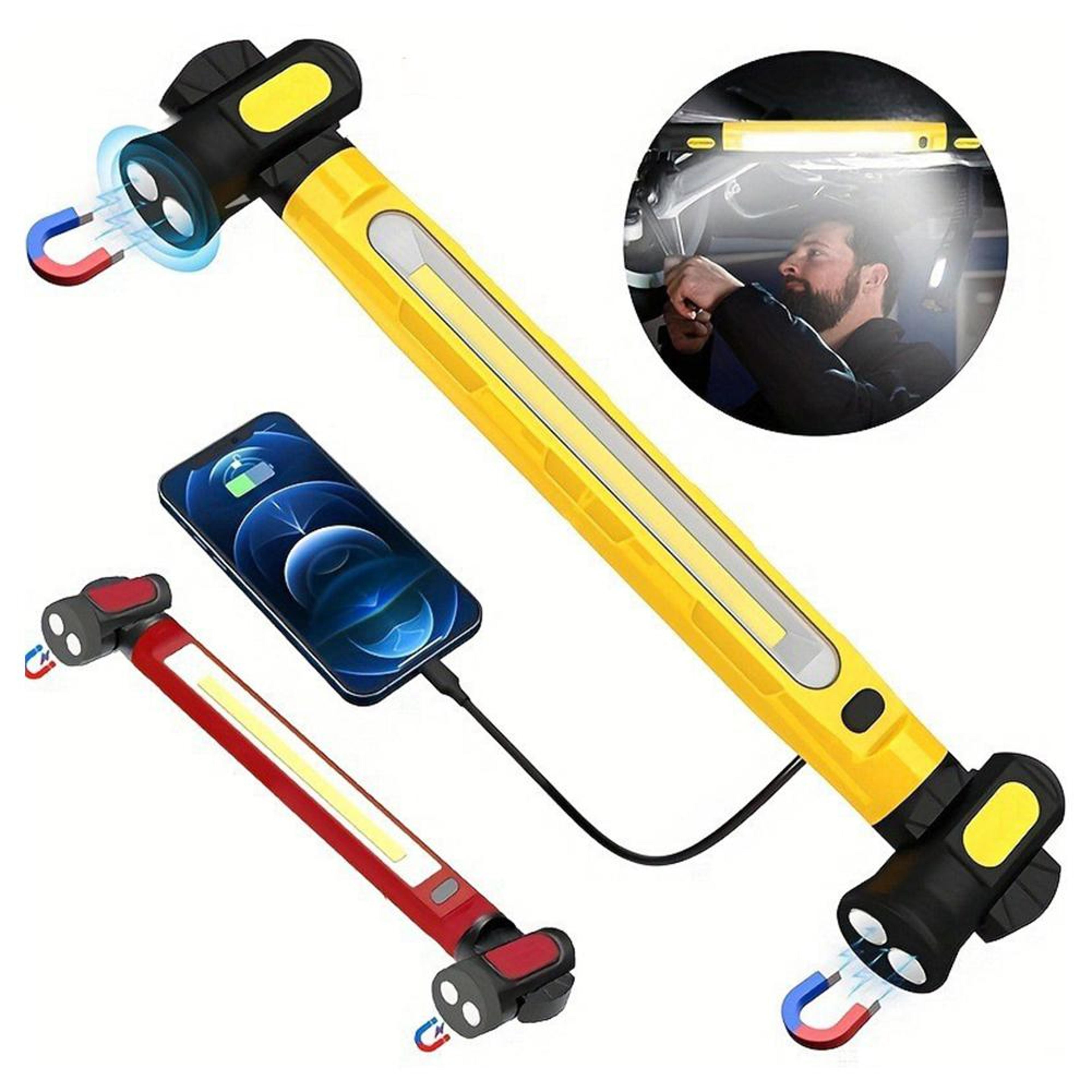 2500lm rechargeable work light magnetic underhood mechanic led lamp with hooks