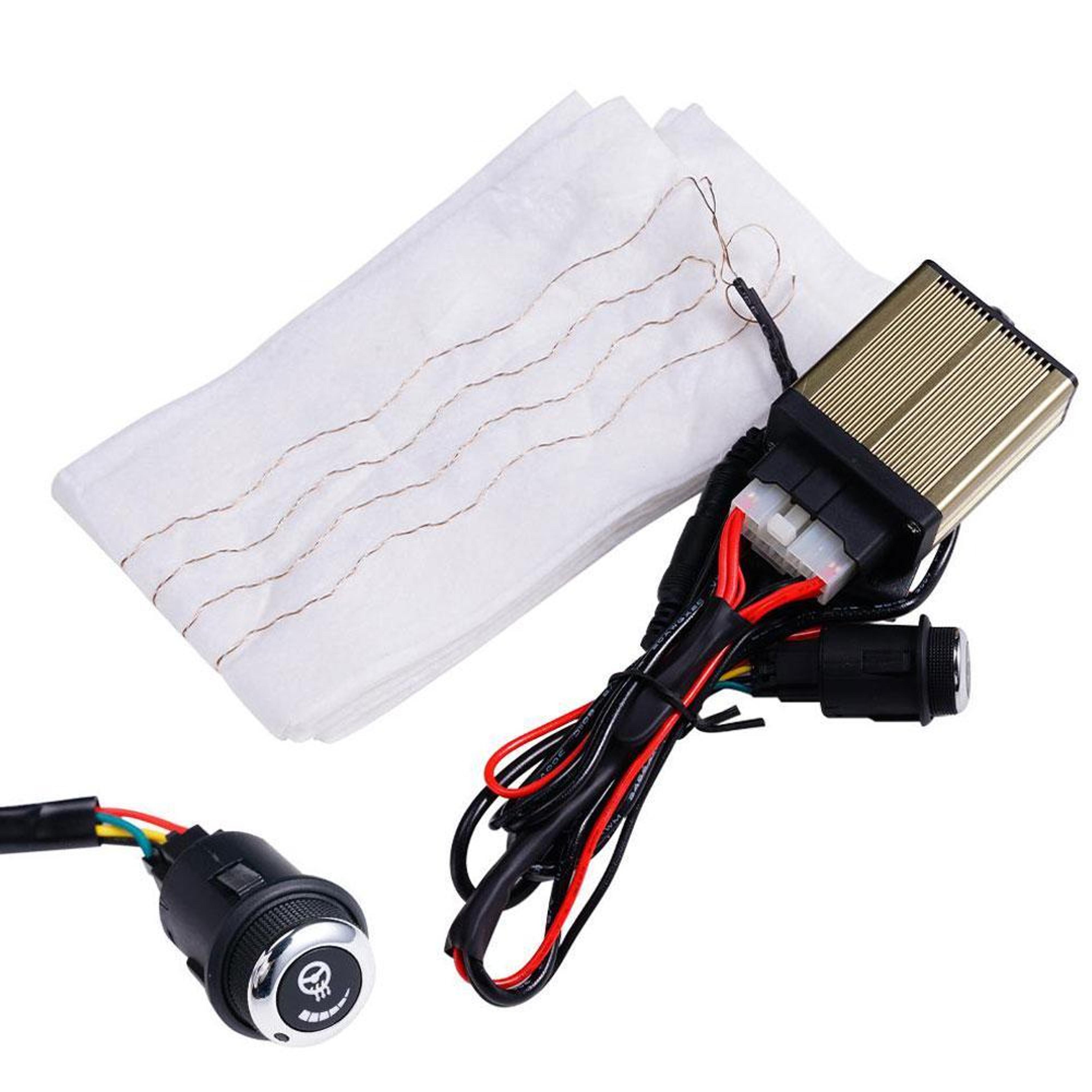 12v steering wheel heater kit with 6 heat levels and carbon fiber heating pad
