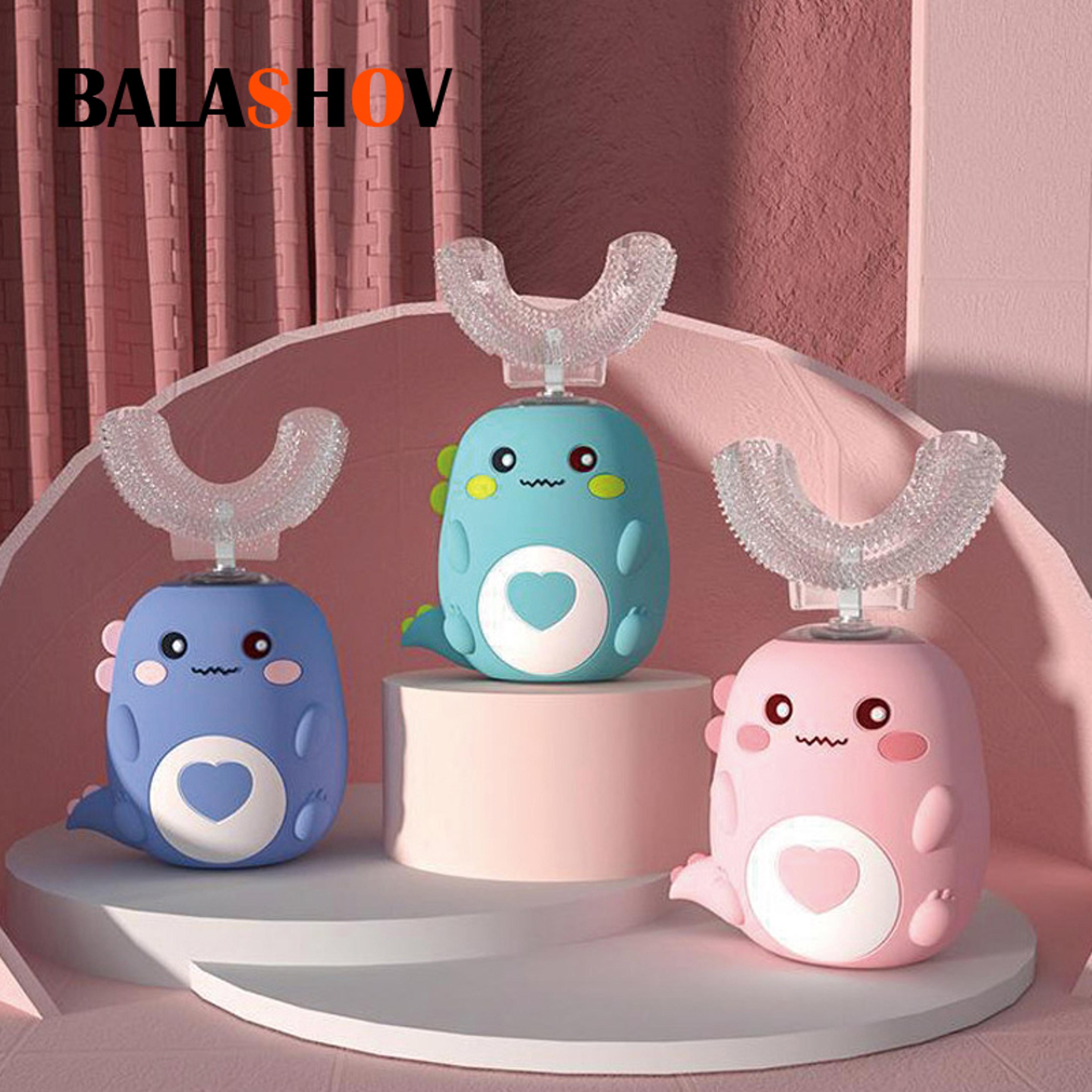 kids u shaped electric toothbrush 360 silicone rechargeable sonic brush