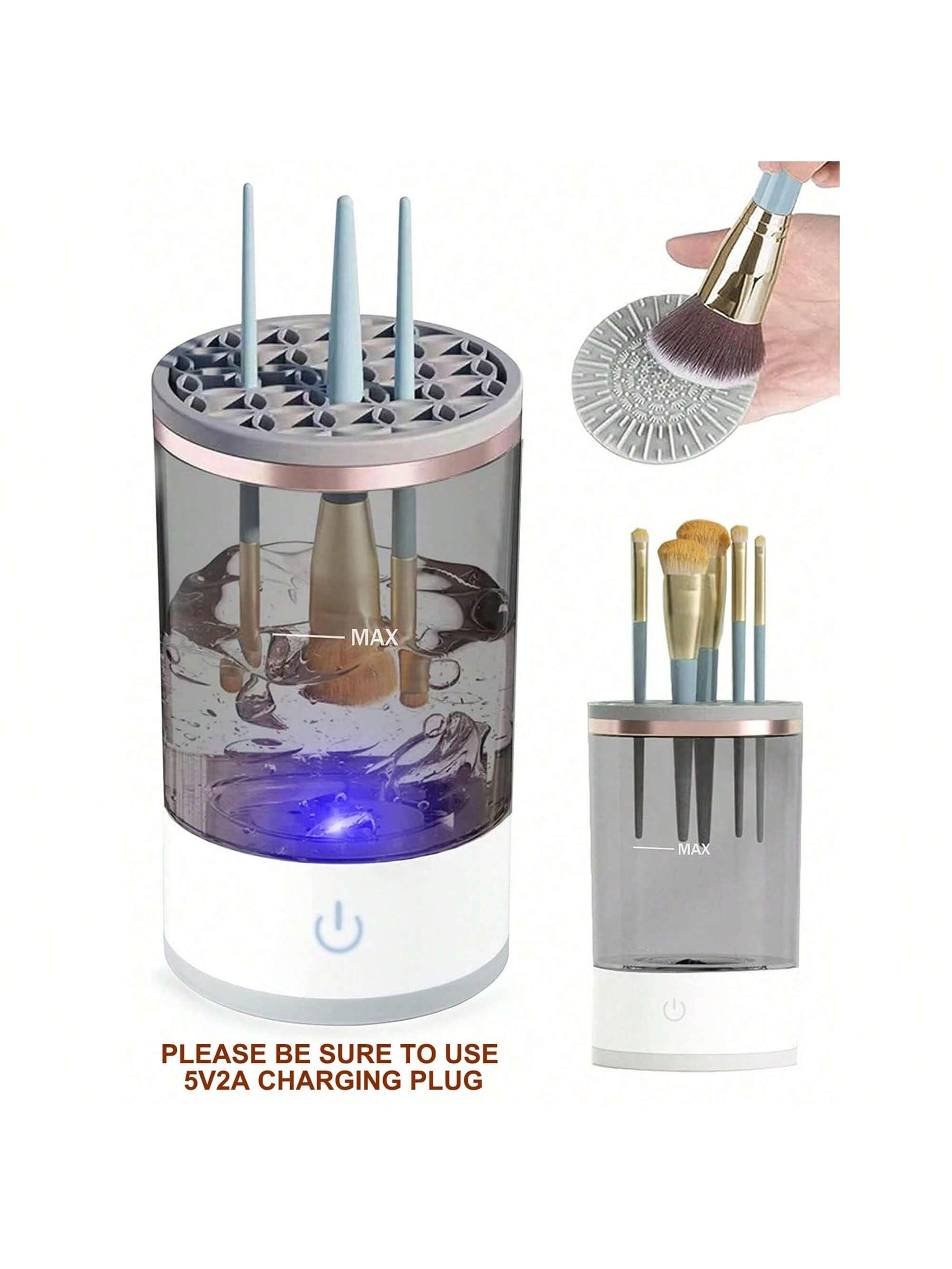 automatic electric makeup brush cleaner with usb deep cleaning and brush storage