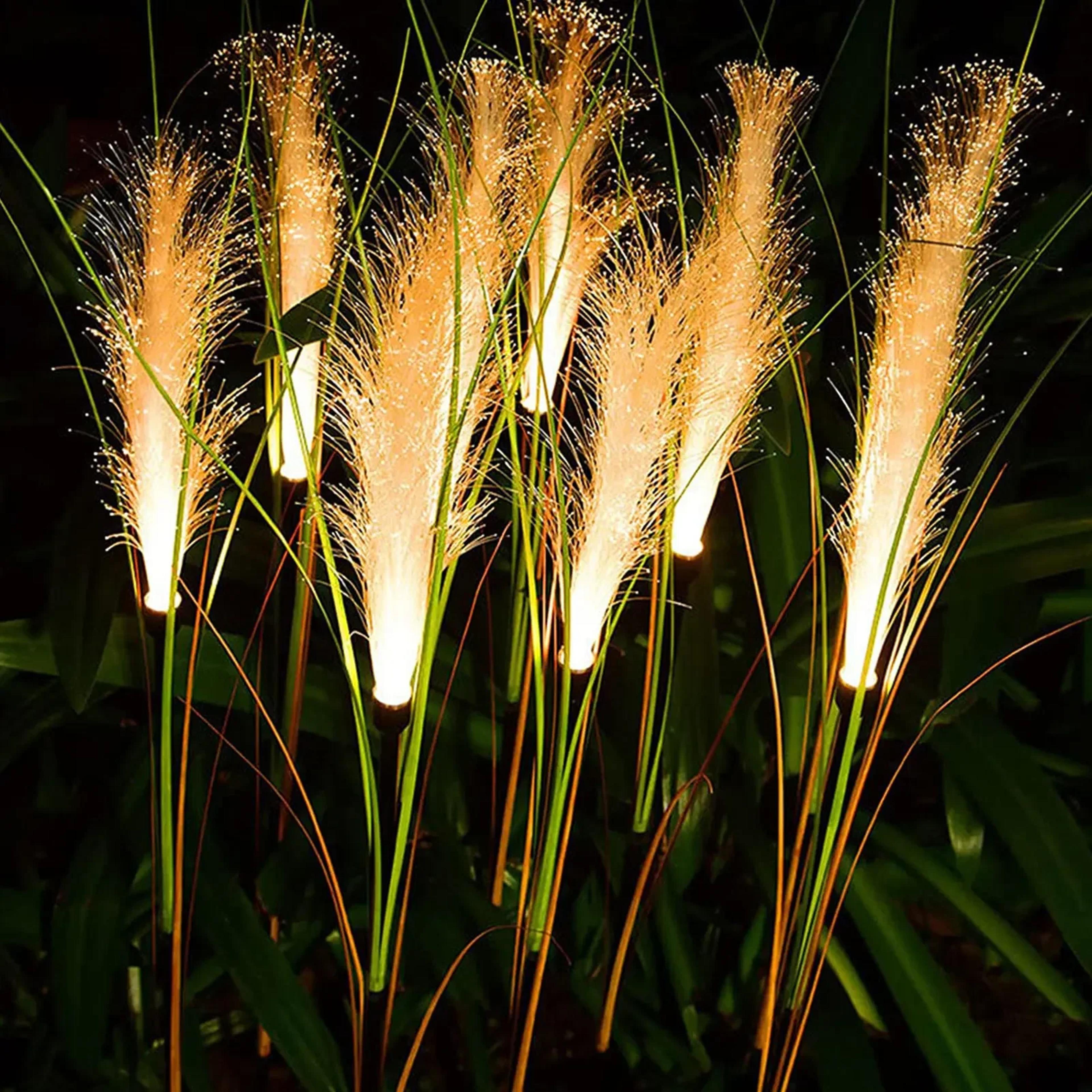 solar reed garden lights waterproof outdoor solar pathway lights for lawn and yard