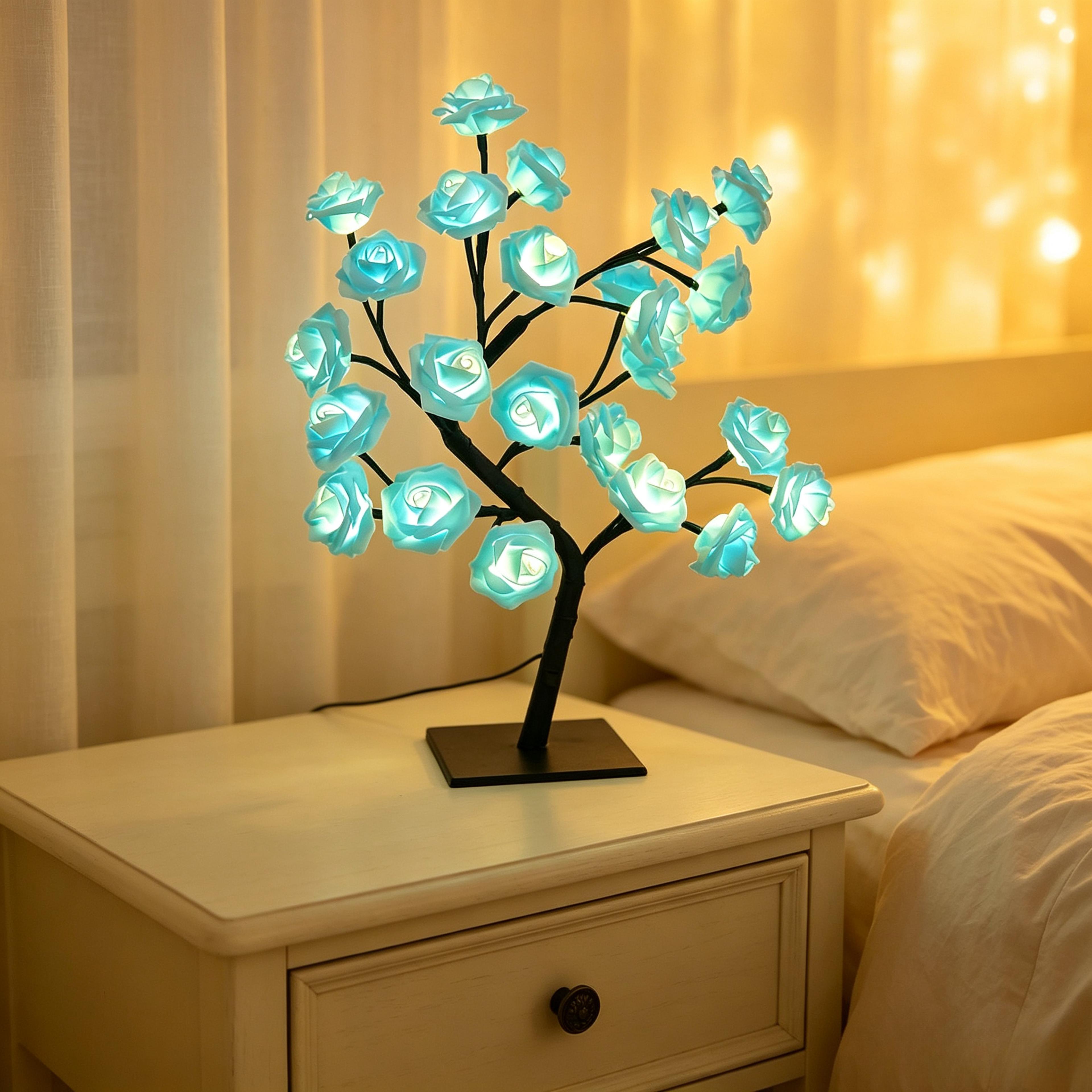 romantic led rose tree lamp usb night light for bedroom and wedding decor
