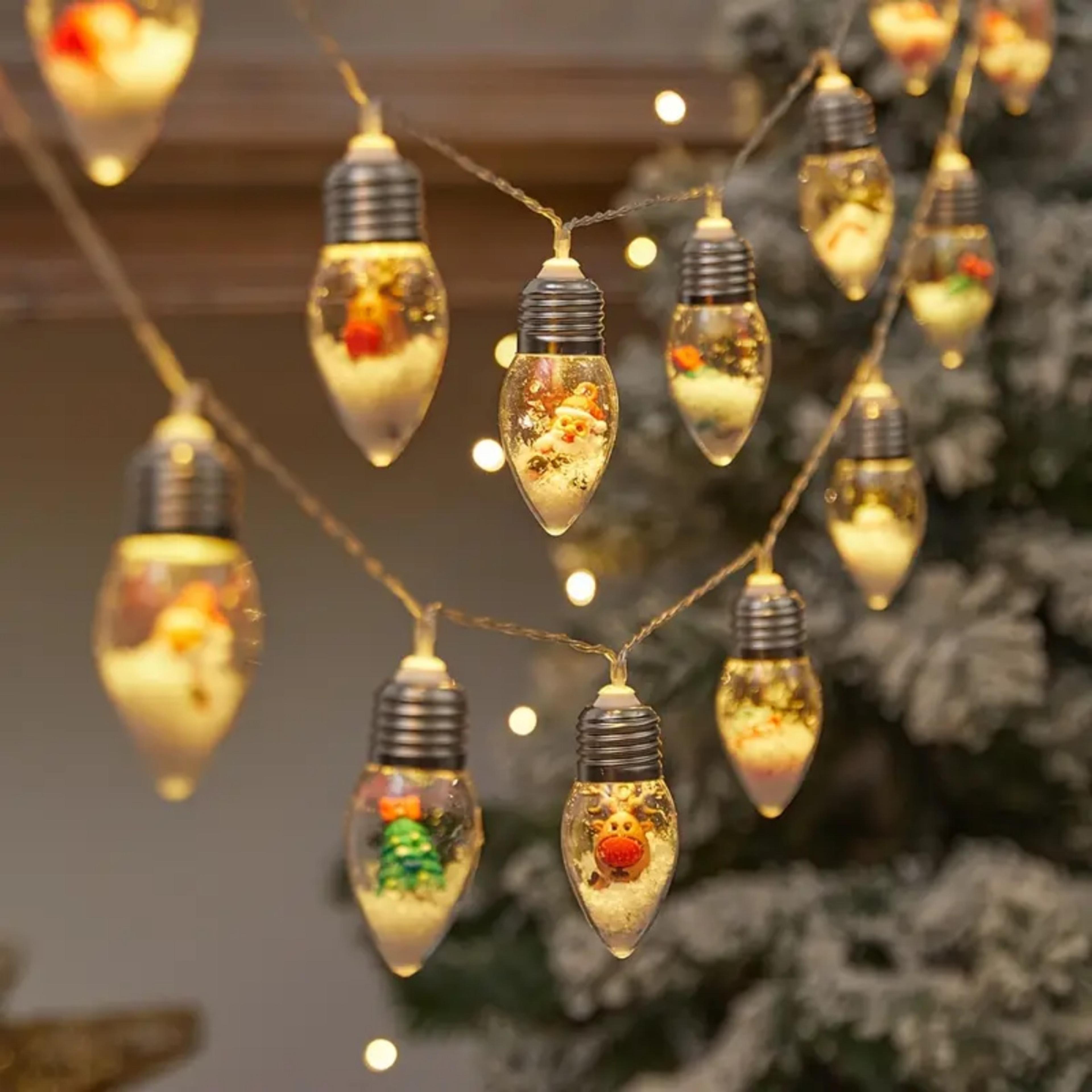 christmas snowball string lights battery powered 10 20 led holiday fairy lights