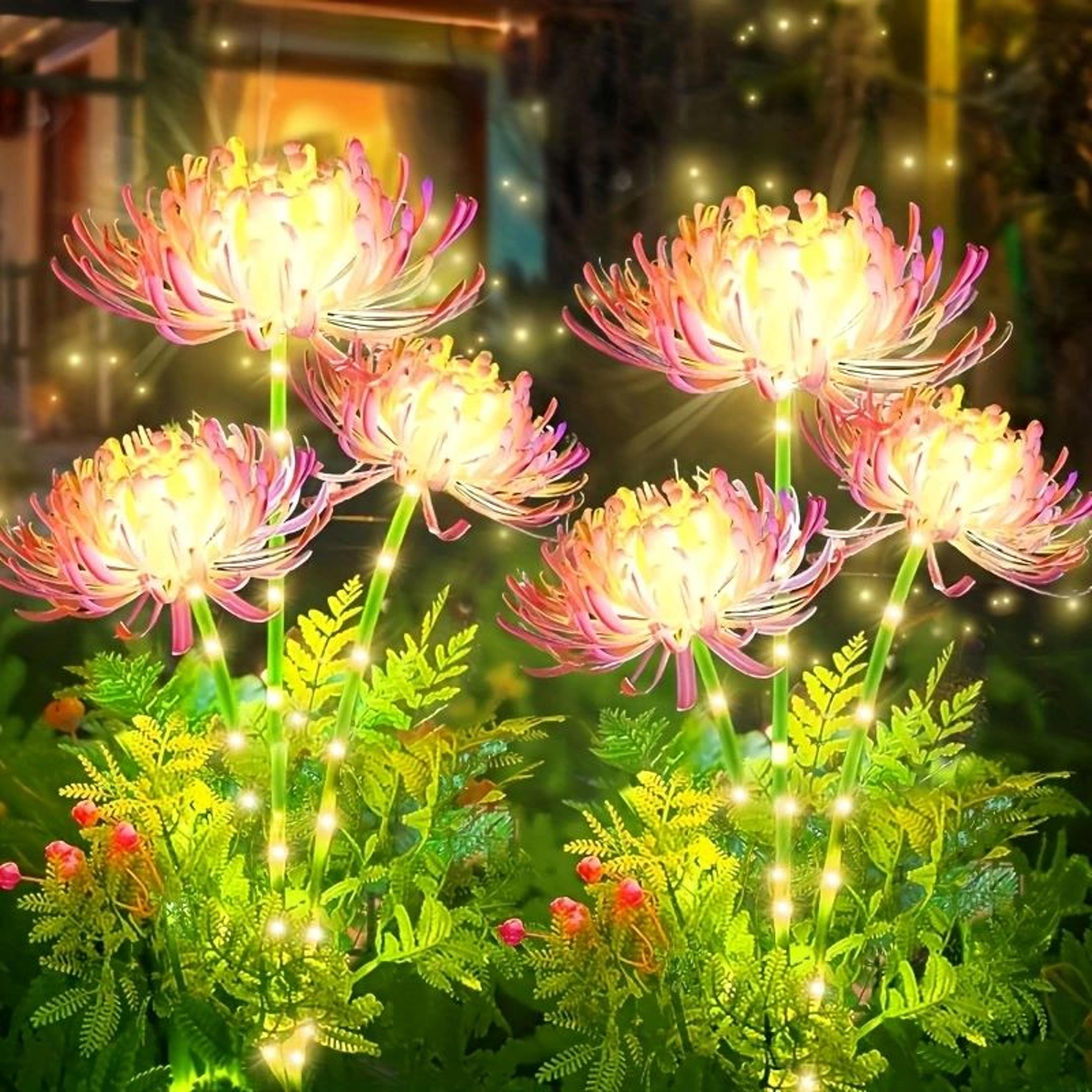 solar flower lights waterproof garden stake lights for outdoor garden decor