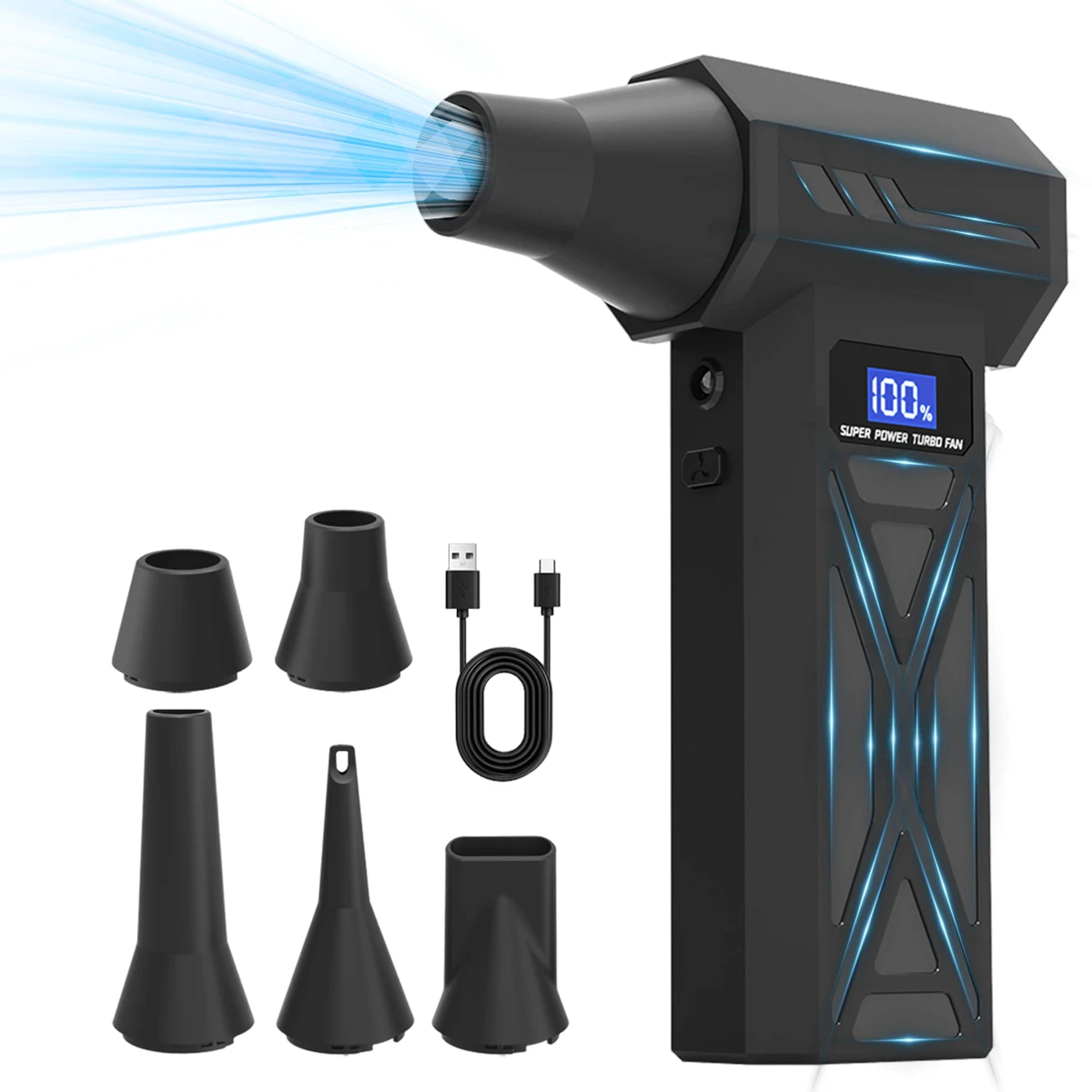 p70 cordless air duster 75w turbo blower with 4 speed airflow led light and battery display