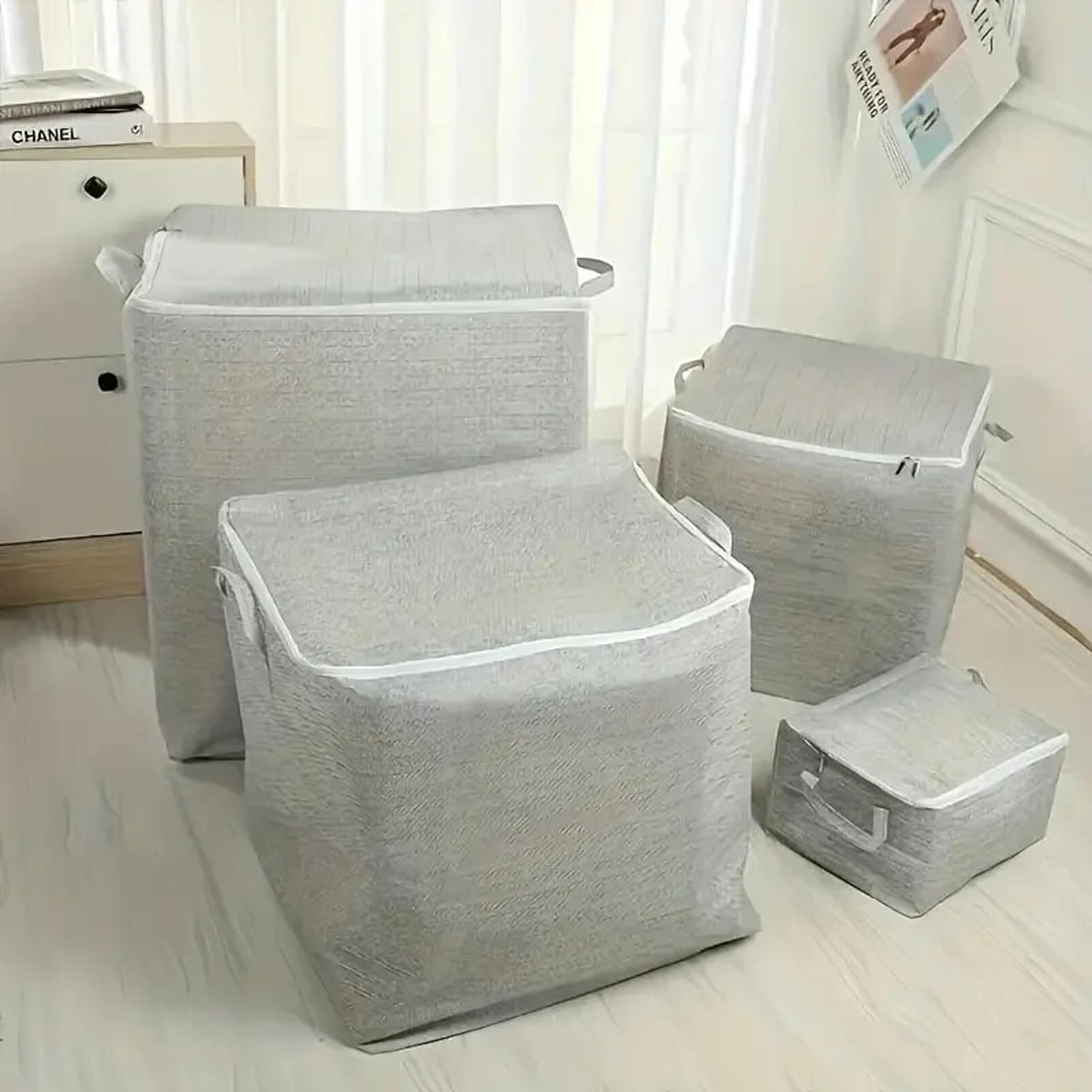 large capacity storage bag non woven closet organizer for quilts clothes and toys