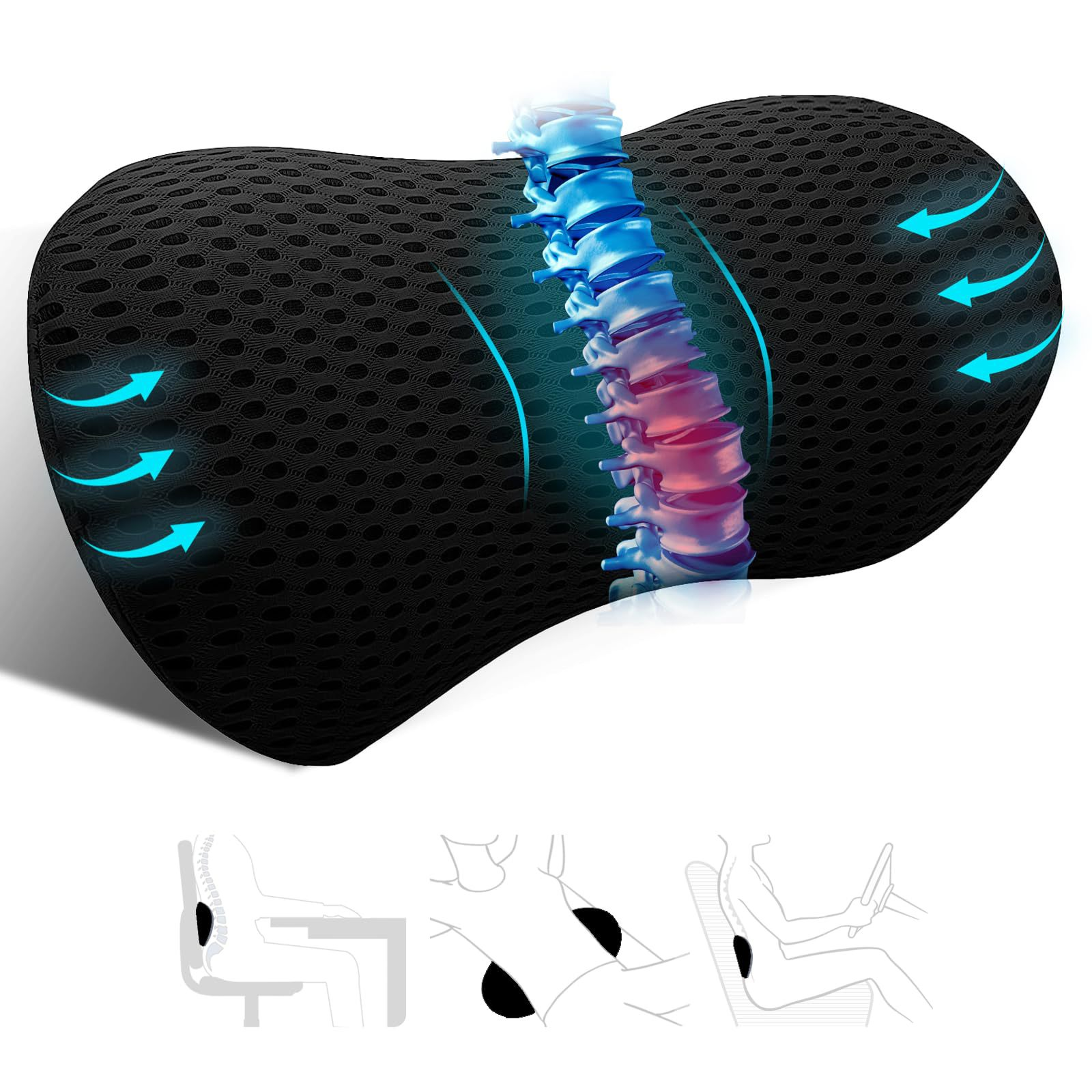 memory foam car neck pillow headrest cushion for driving office and travel