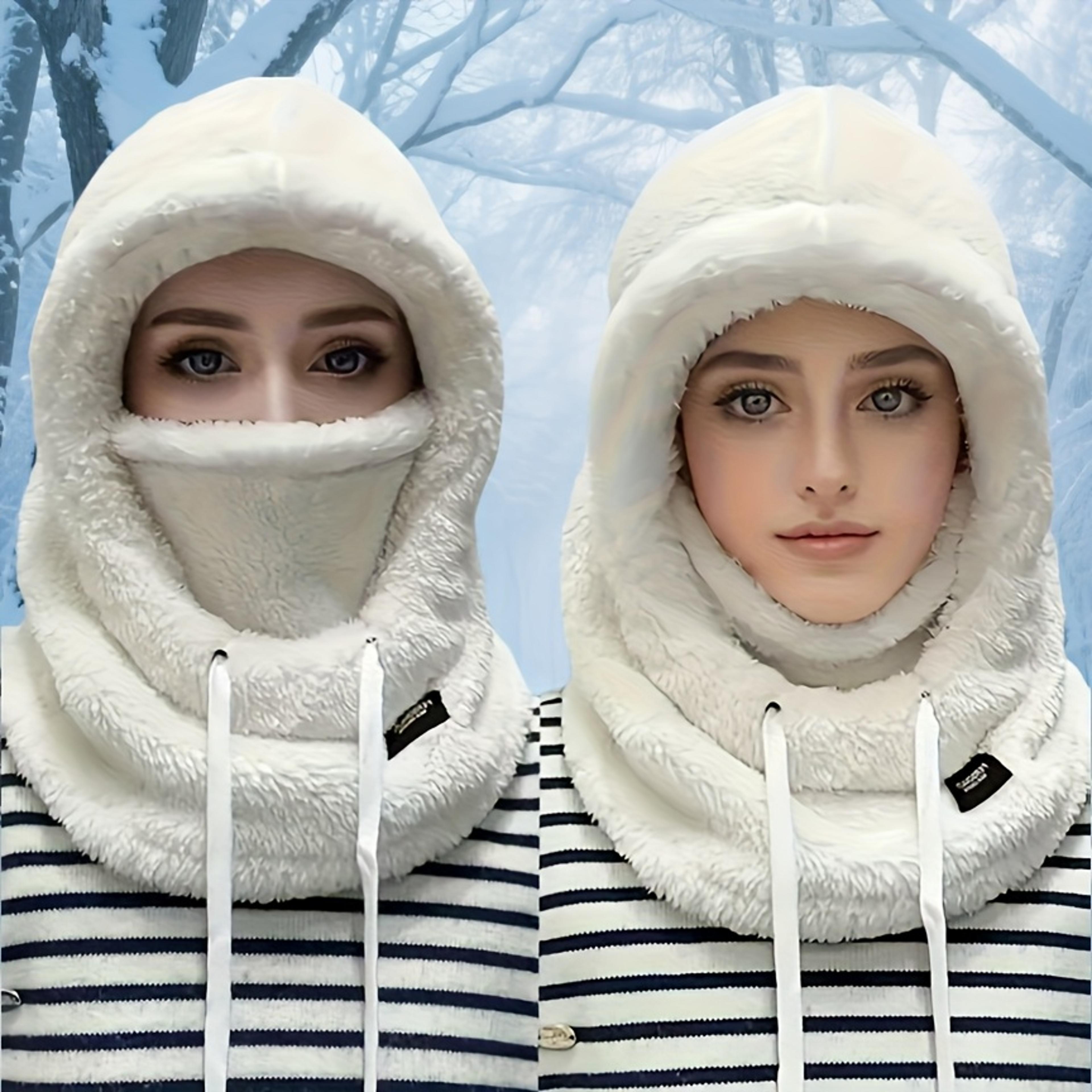 warm winter plush cap with elastic drawstring for cycling skiing and outdoor wear