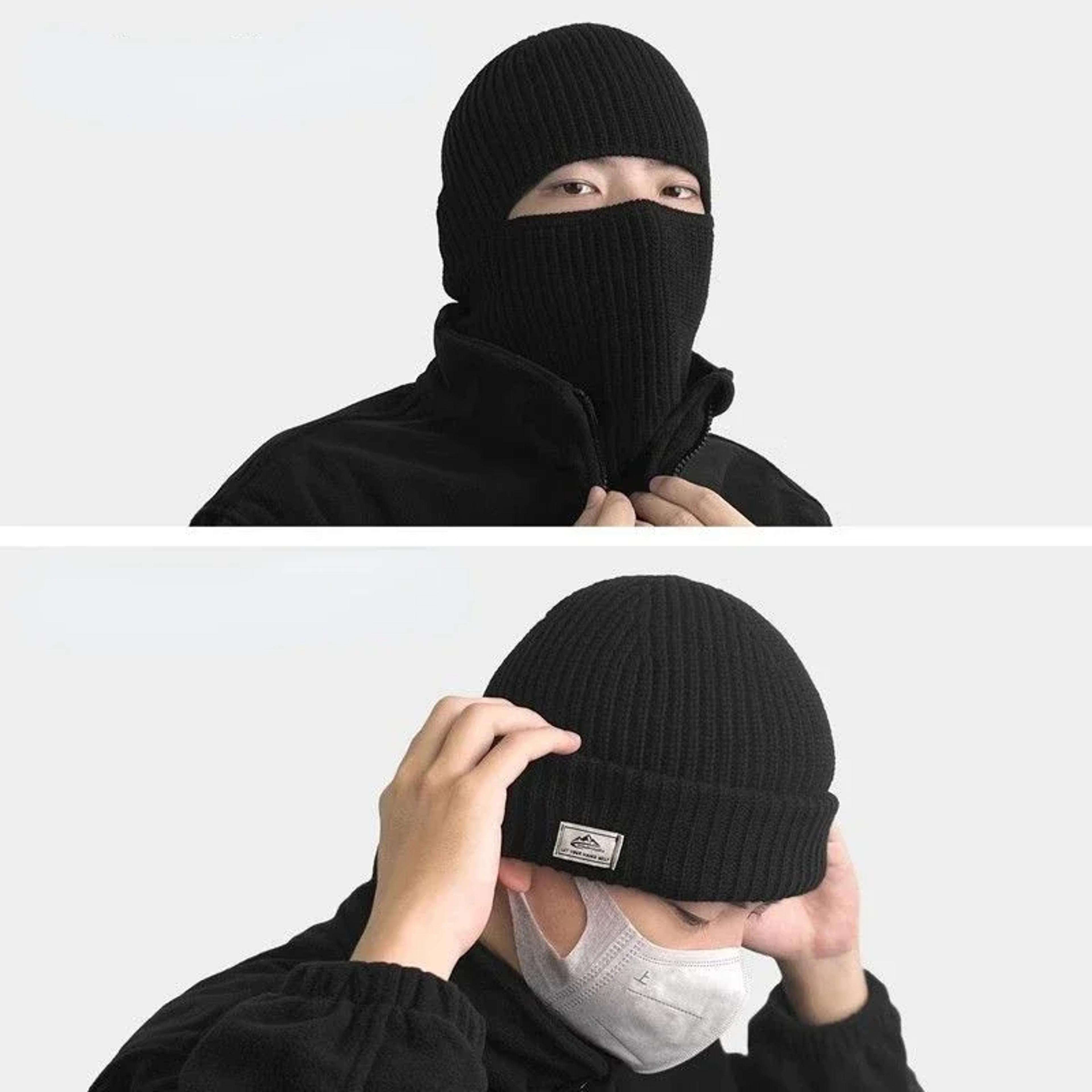 2 in 1 winter balaclava beanie windproof ski mask for cycling and outdoor cold