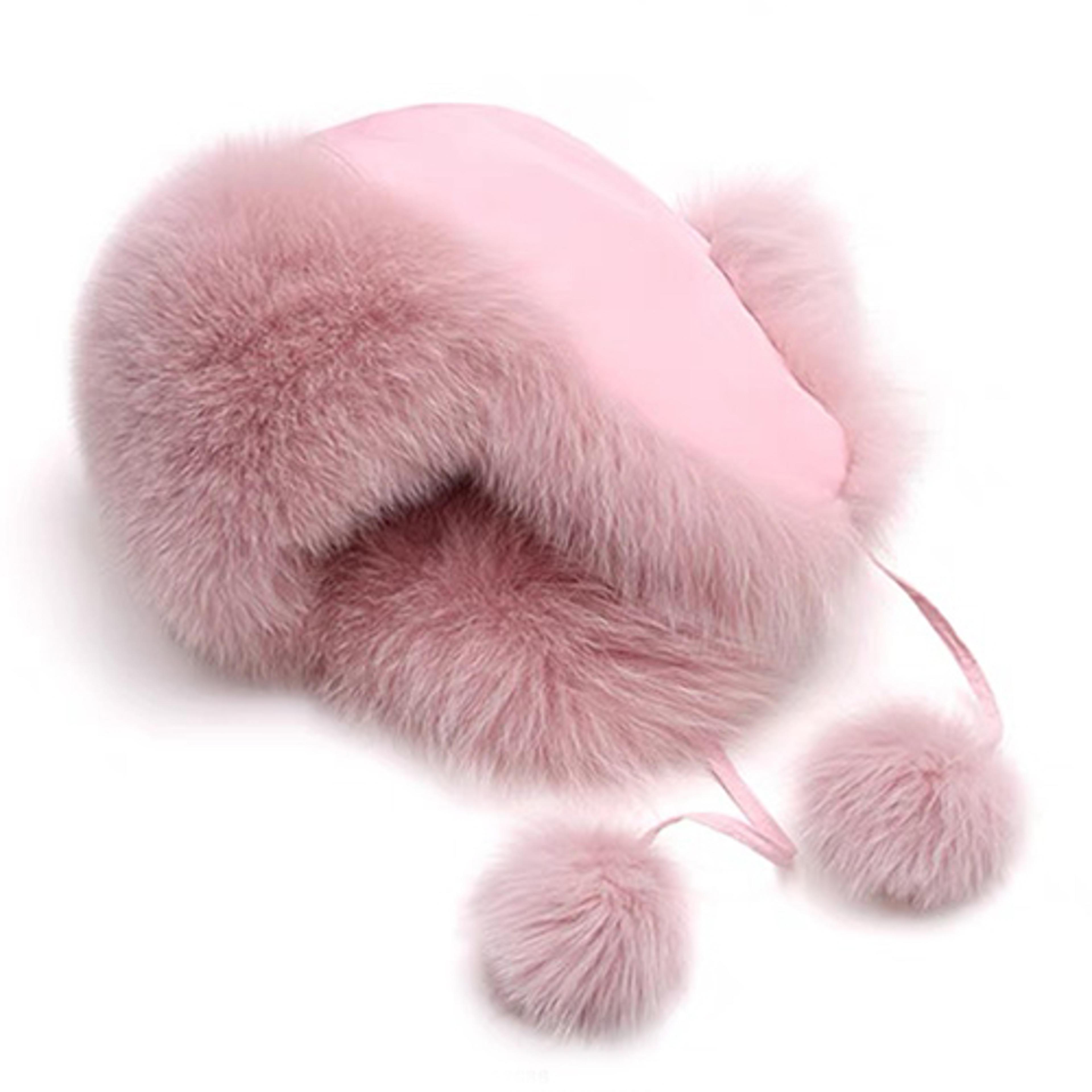 real fox fur hat womens ushanka winter earflap trapper ski hat