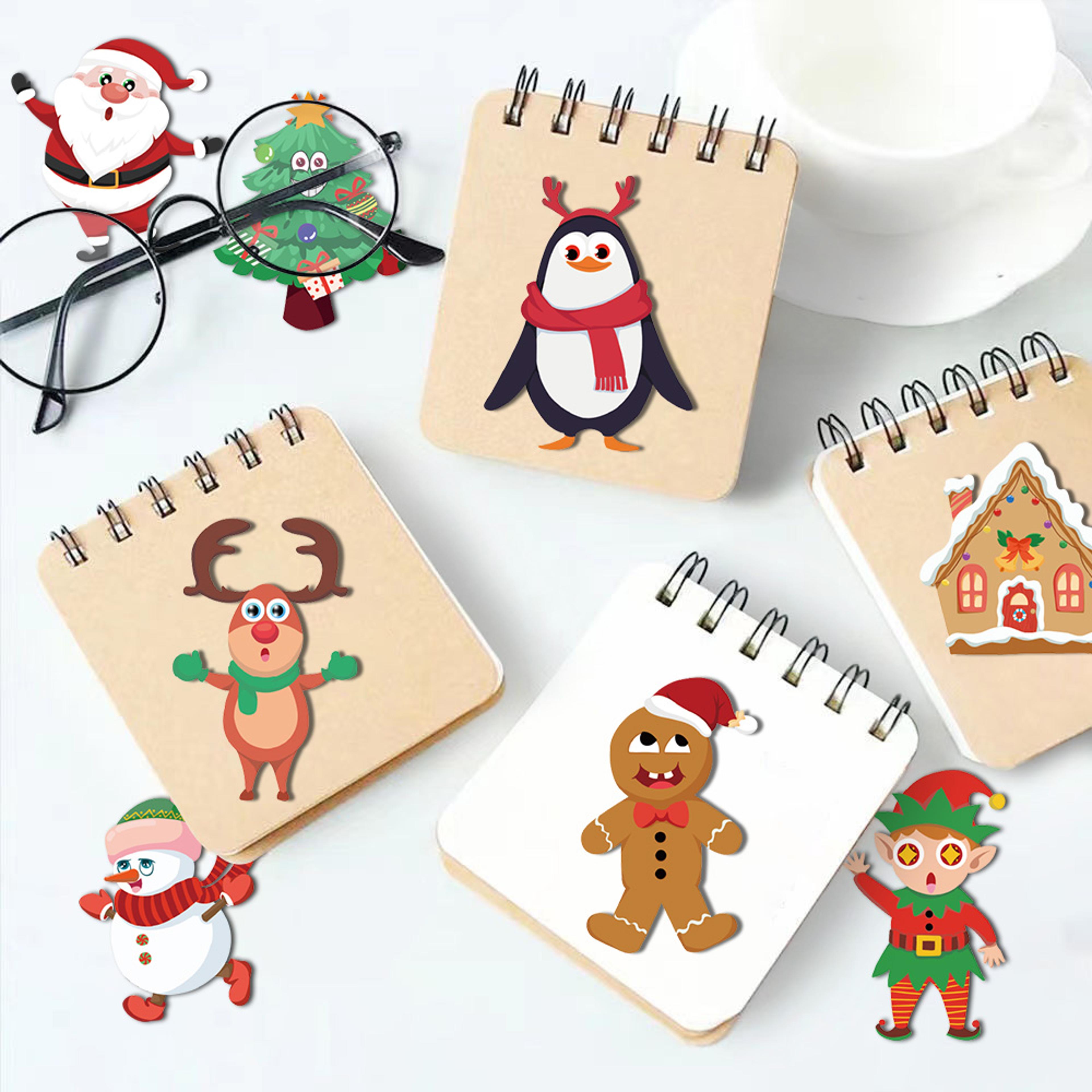 8pcs christmas snowman stickers make a face puzzle craft for kids