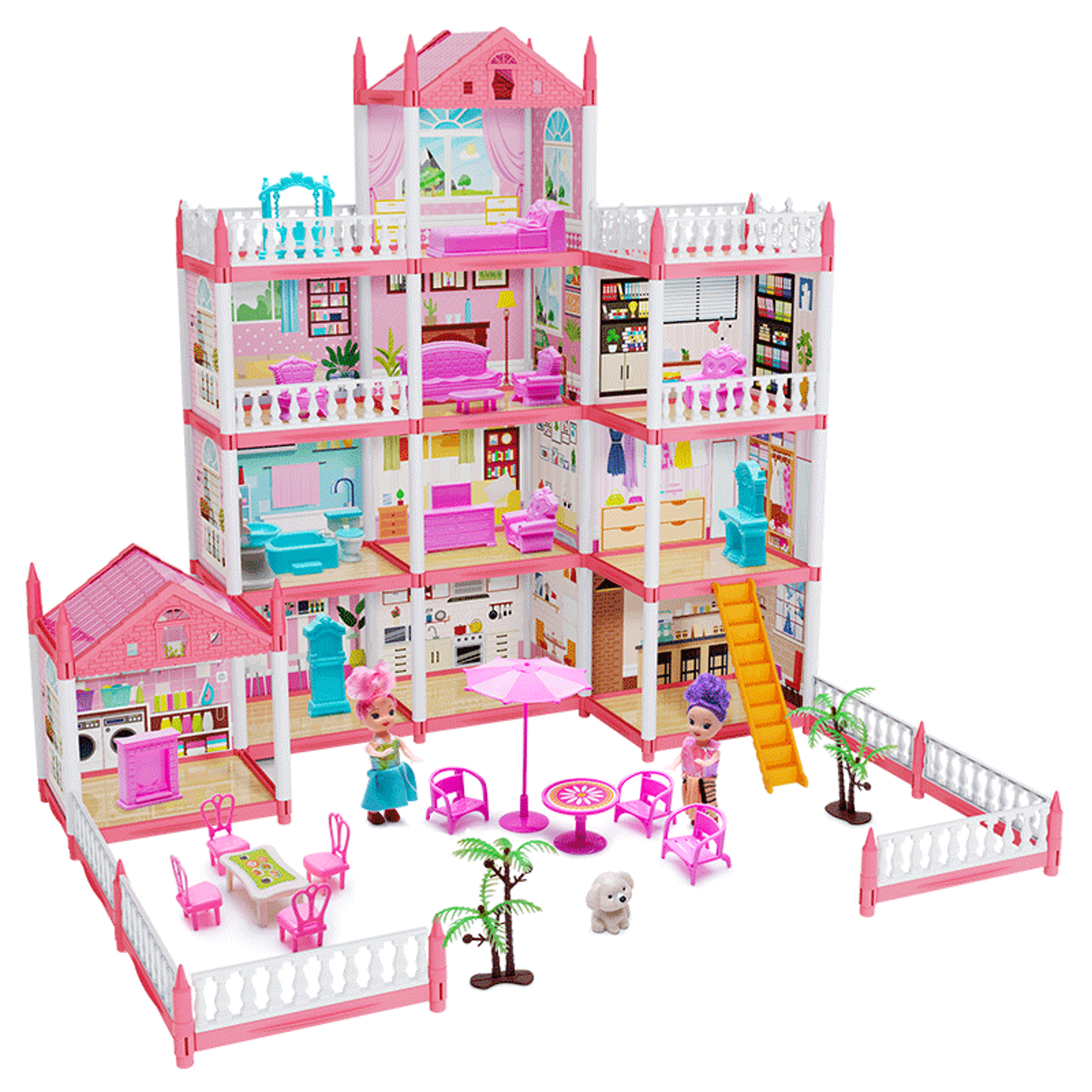 diy princess castle dollhouse musical kids dream villa playset