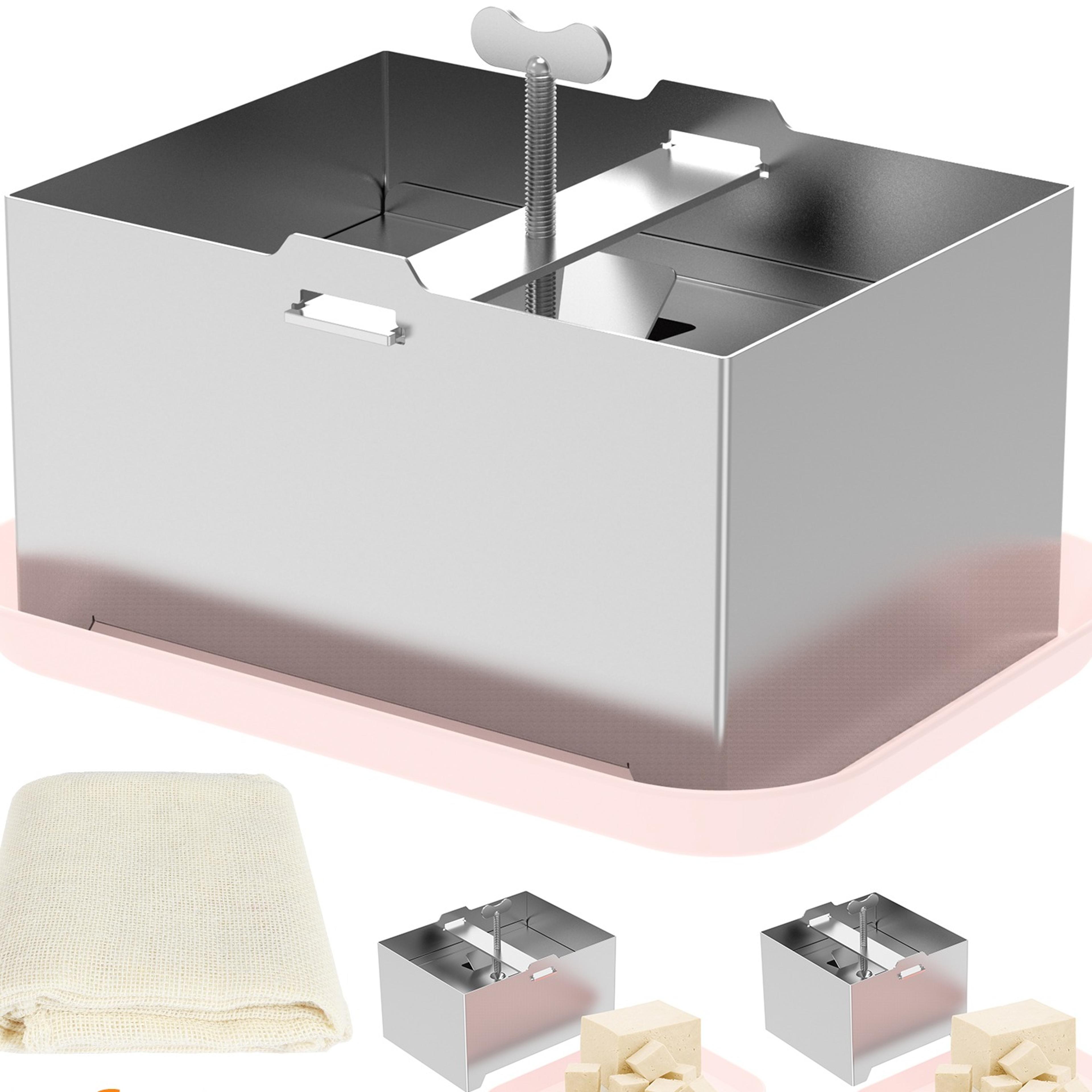 stainless steel tofu press kit adjustable tofu maker with drip tray