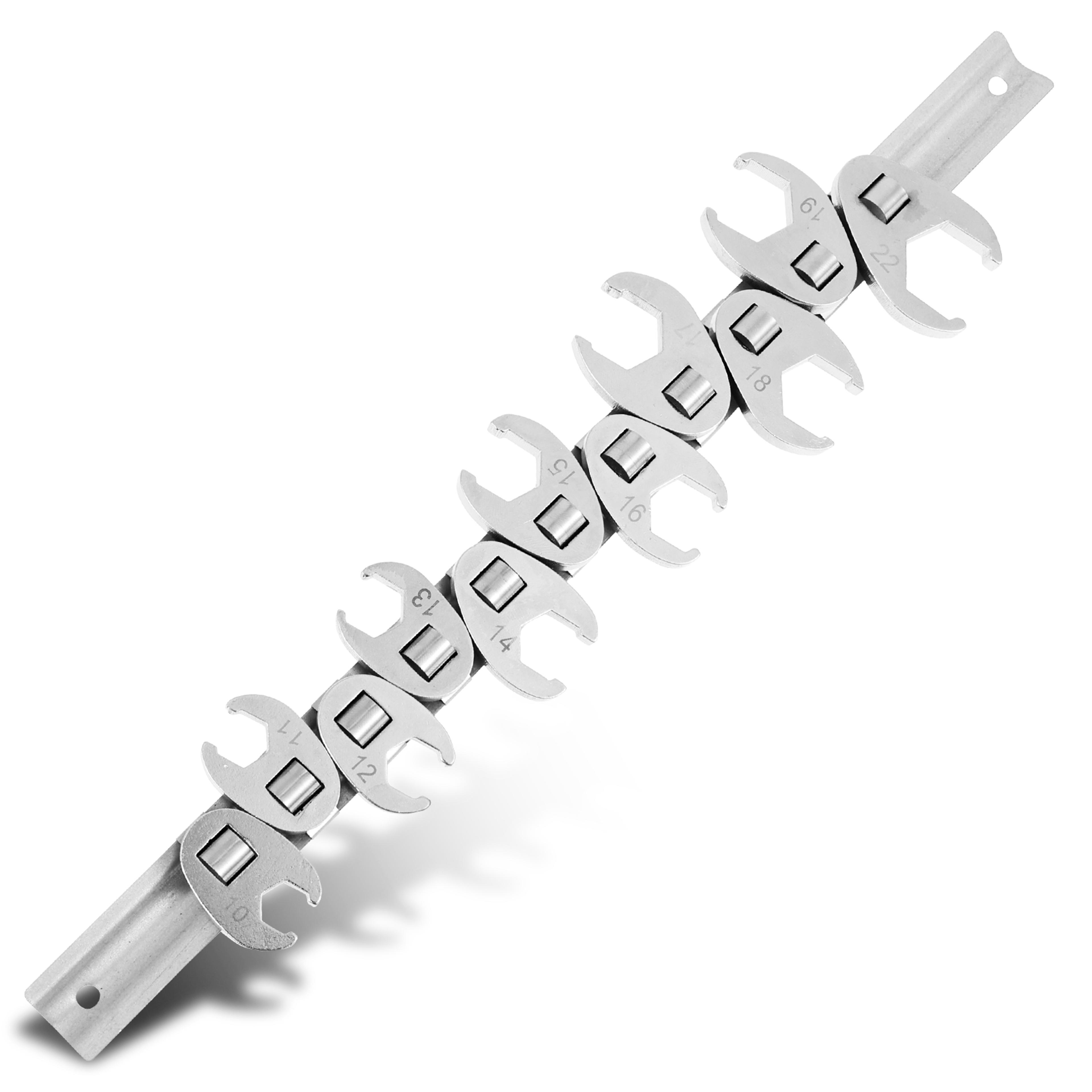 metric flare nut crowfoot wrench set 3/8 inch drive 10 to 22 mm