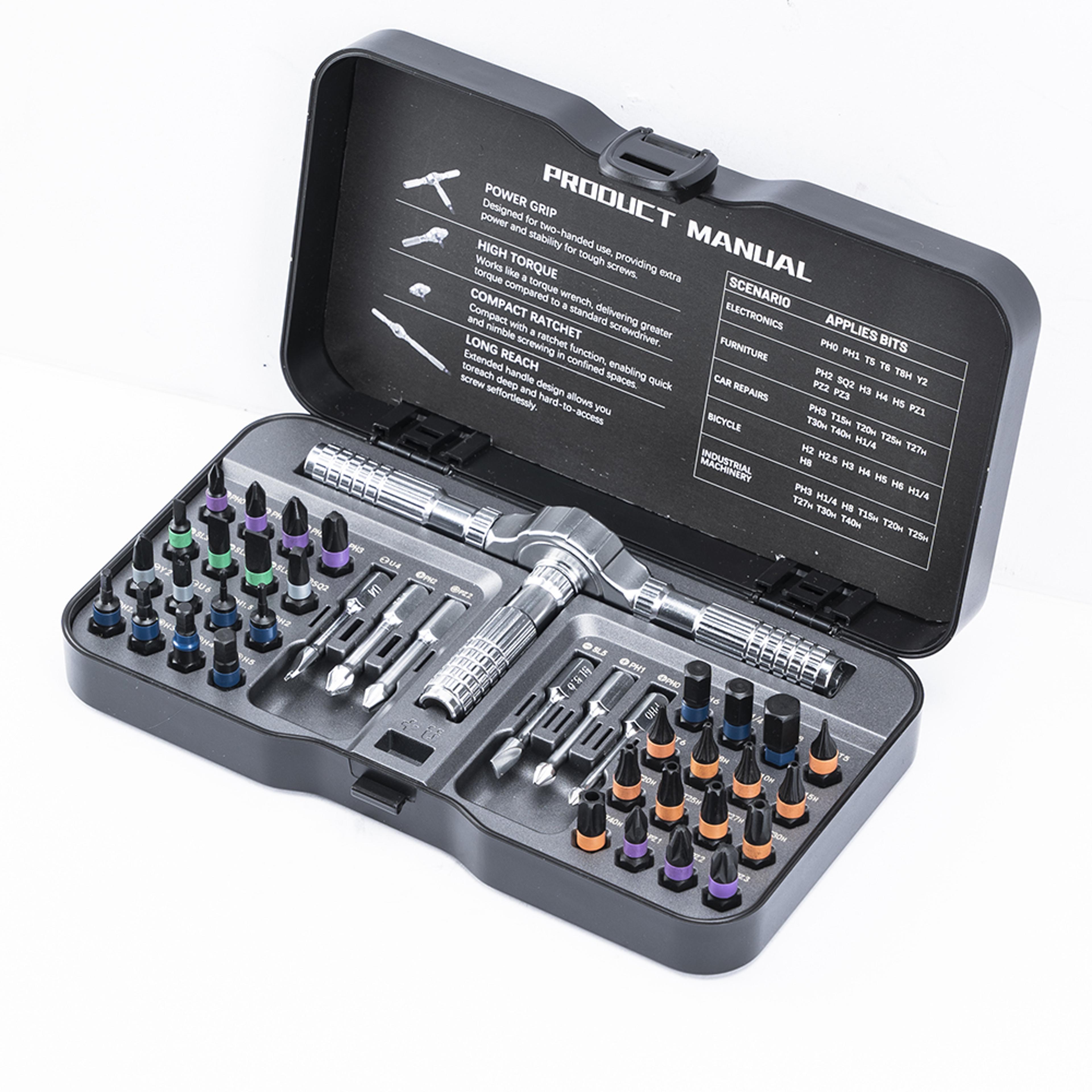 40 in 1 magnetic ratchet screwdriver set precision repair tool kit