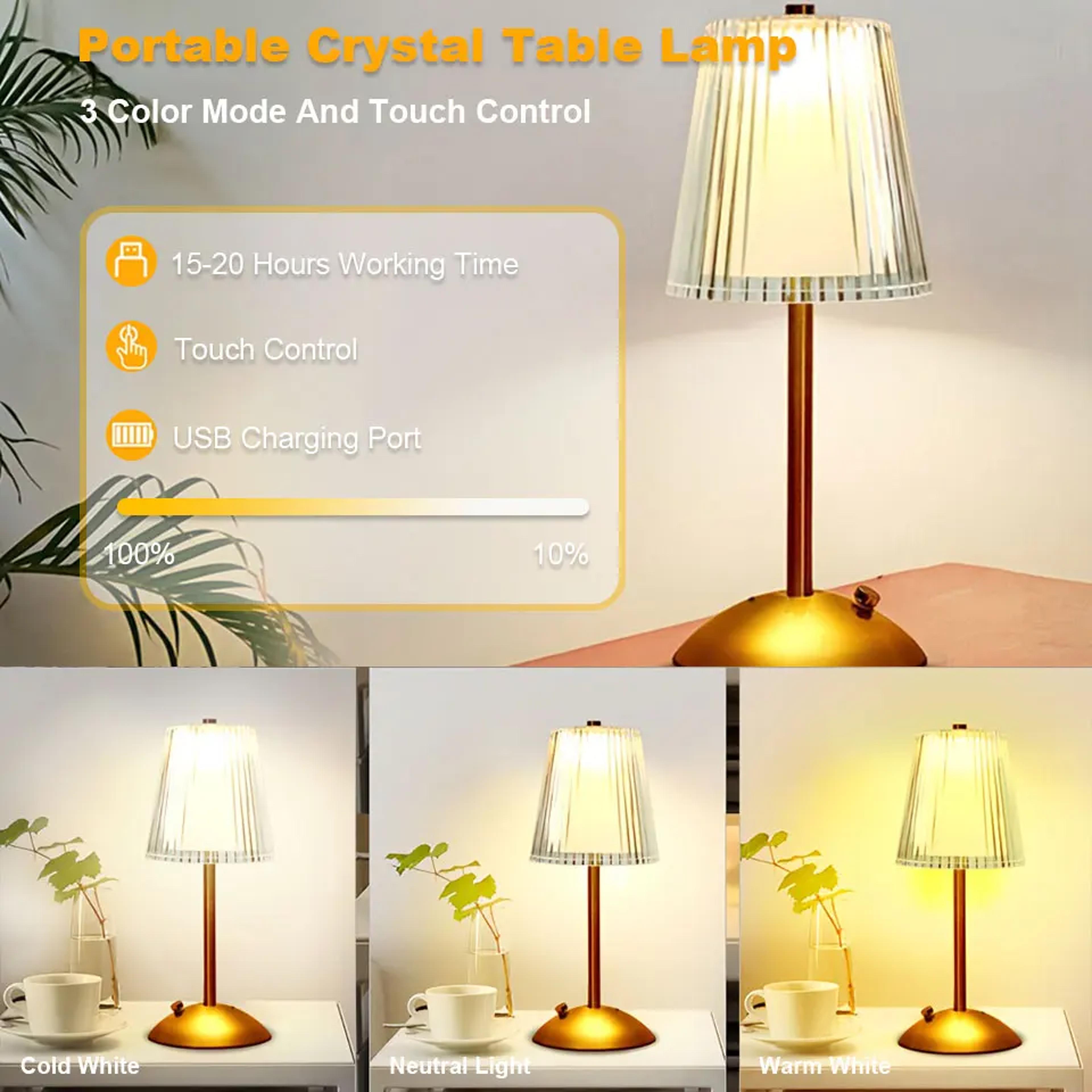 rechargeable touch sensor led table lamp dimmable bedside night light