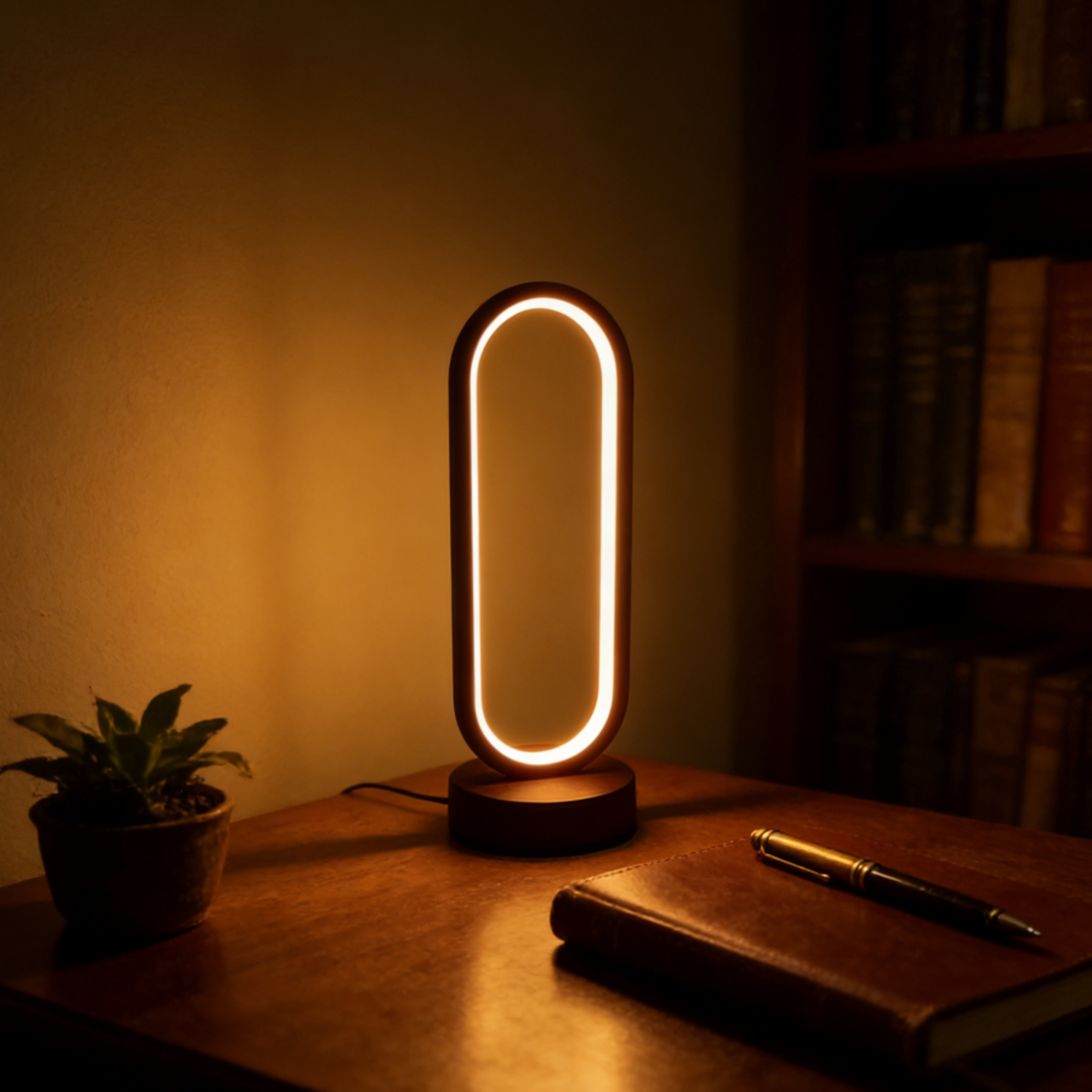 modern led ring table lamp usb dimmable bedside night light