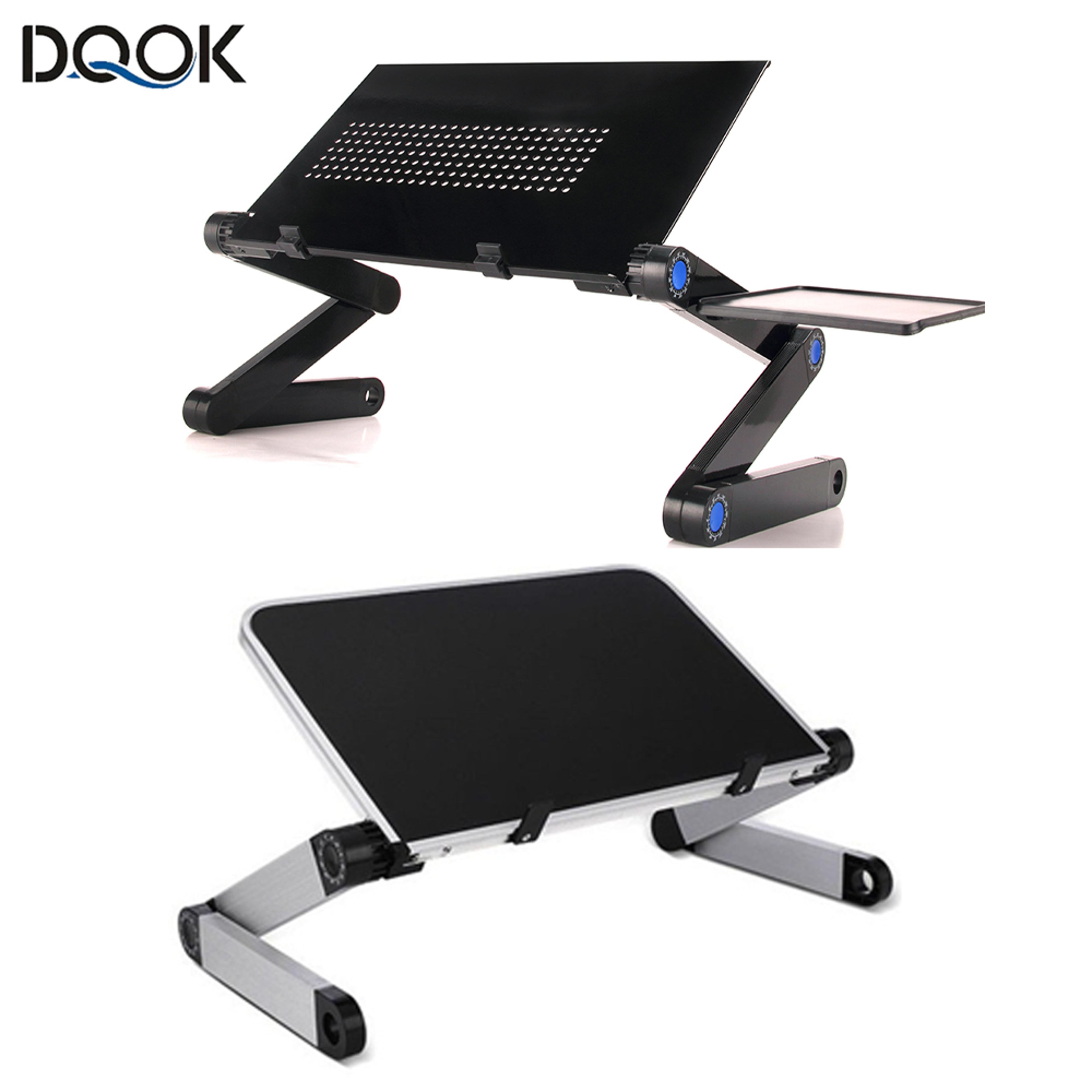 adjustable aluminum laptop desk portable ergonomic bed stand with mouse pad