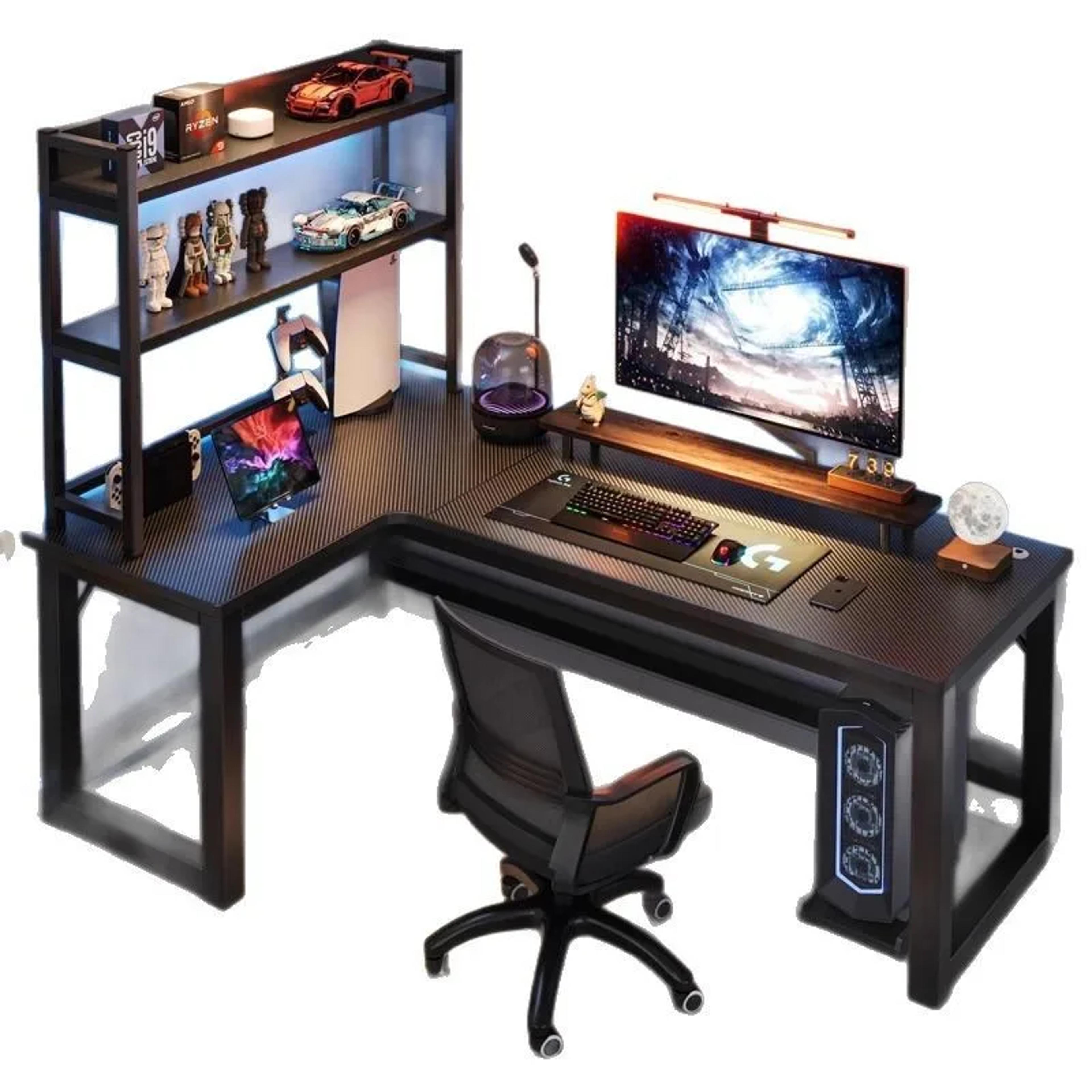 l shaped computer desk corner gaming desk for home office study and writing
