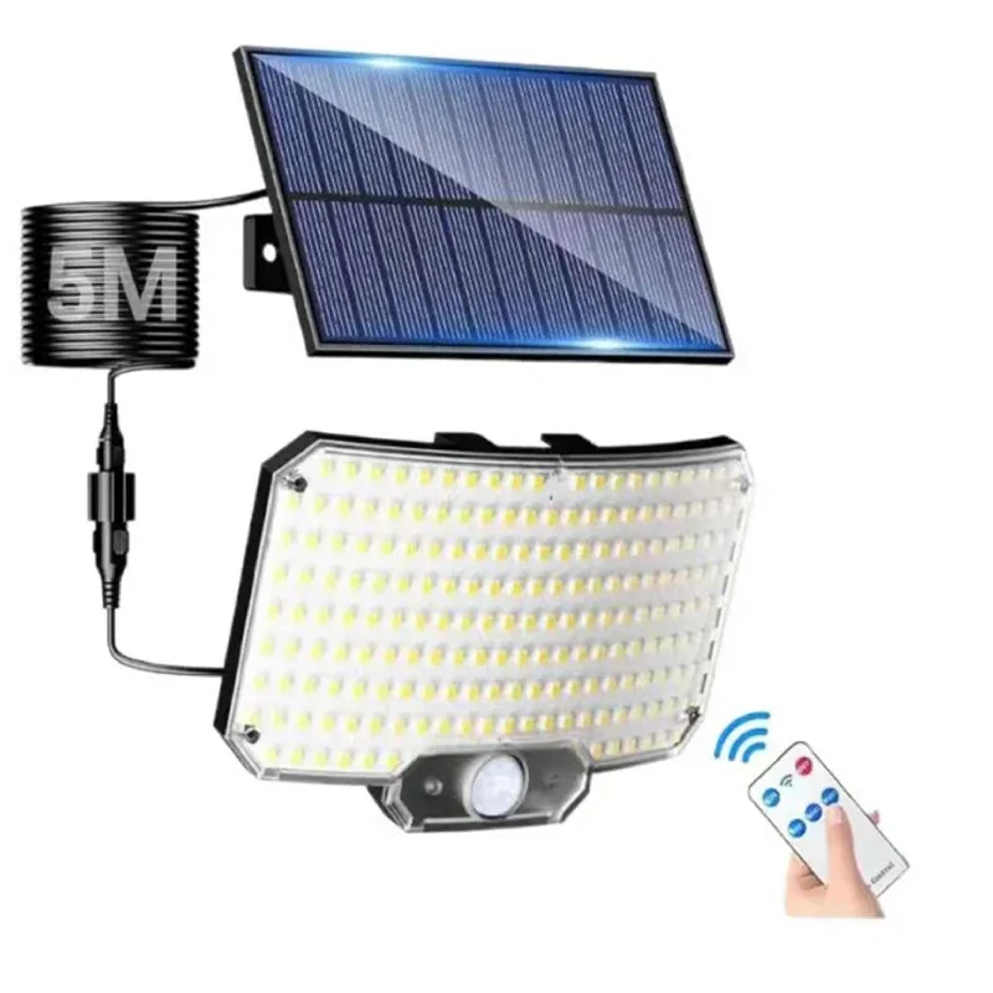 234 led solar motion sensor security light with remote control and 3 lighting modes