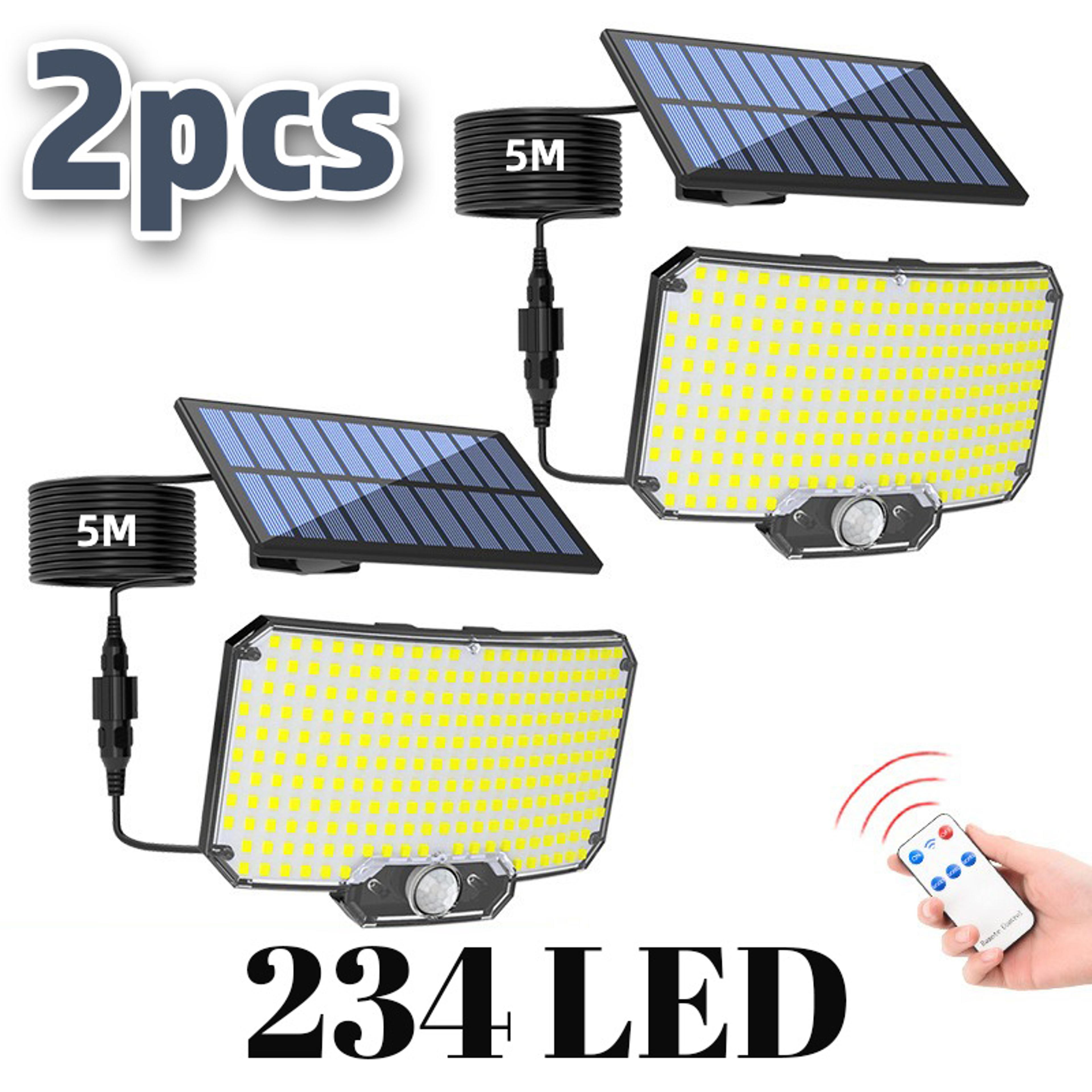 234led solar motion sensor light waterproof outdoor security flood light with remote