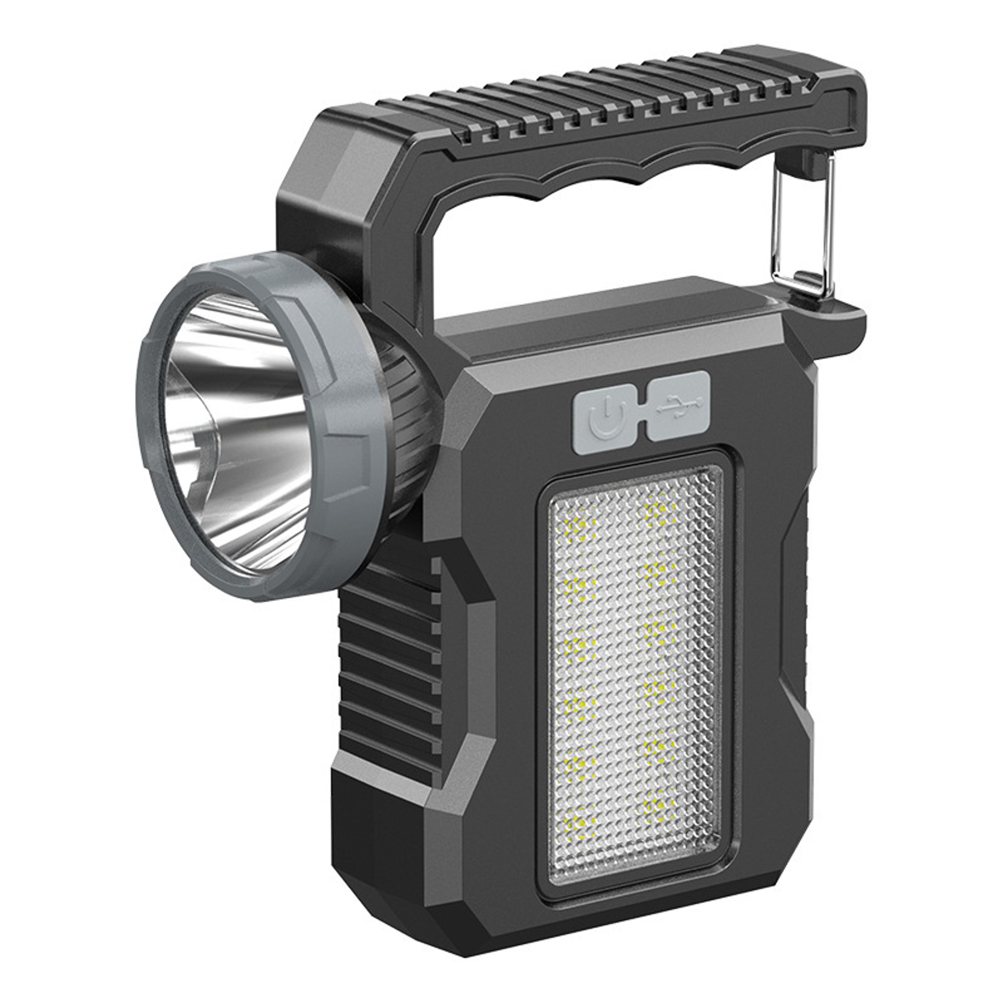solar rechargeable flashlight cob work light portable camping lantern searchlight