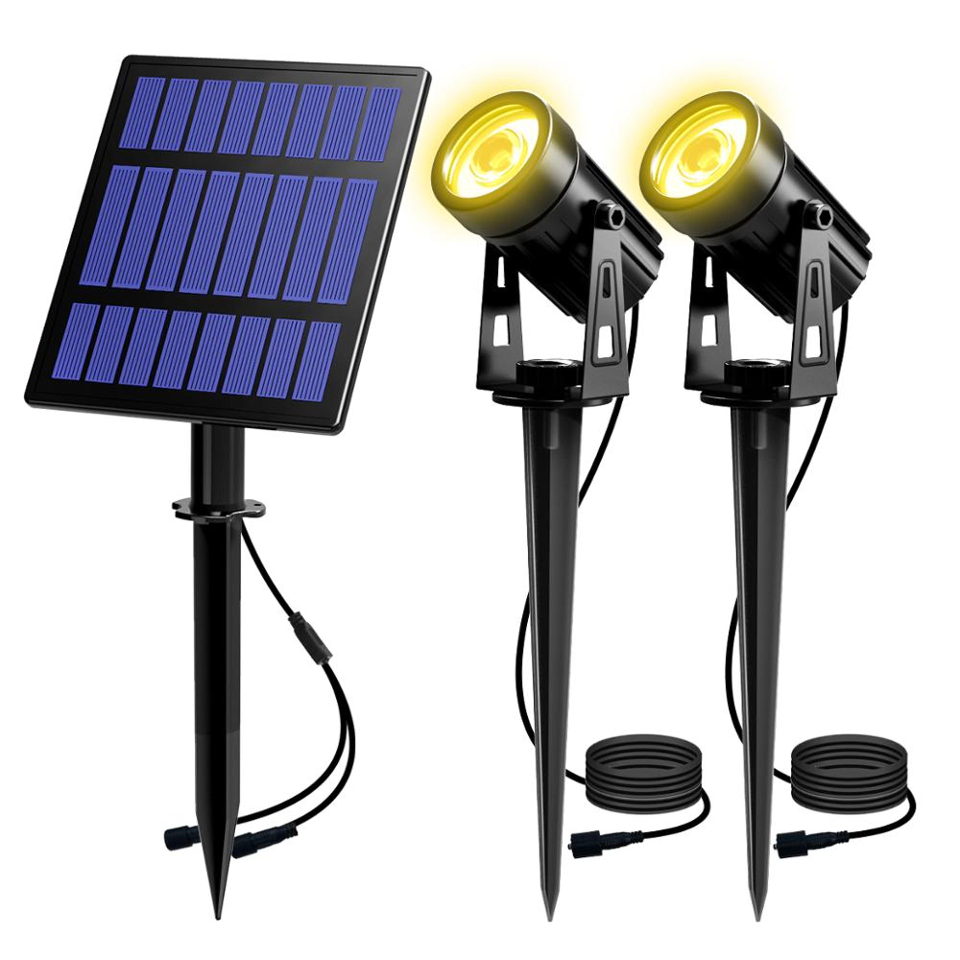 solar powered spotlight ip65 waterproof led landscape light for garden yard trees and pathways