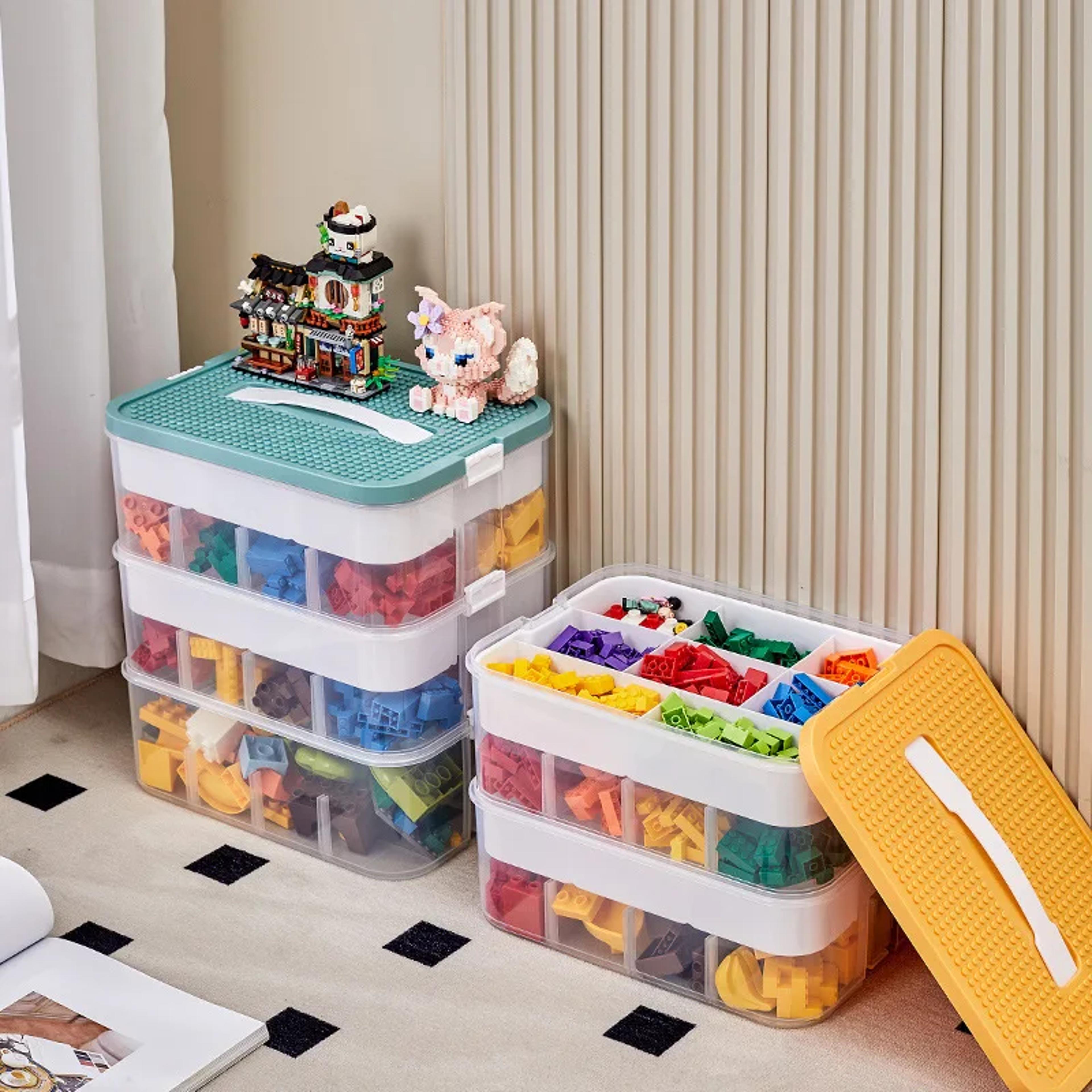 kids building block organizer toy storage box puzzle parts sorting container