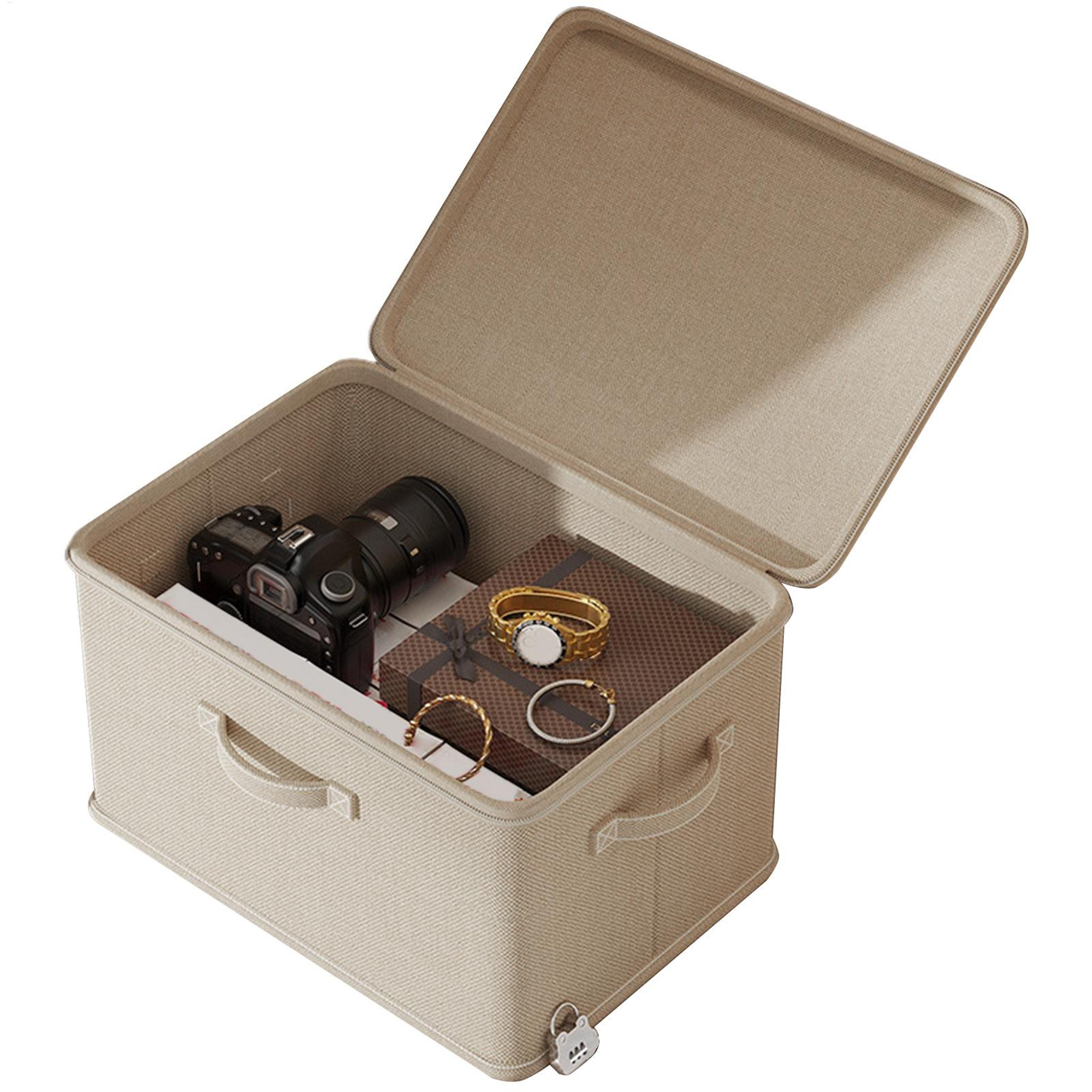 lockable storage box foldable stackable storage organizer for clothes toys and valuables
