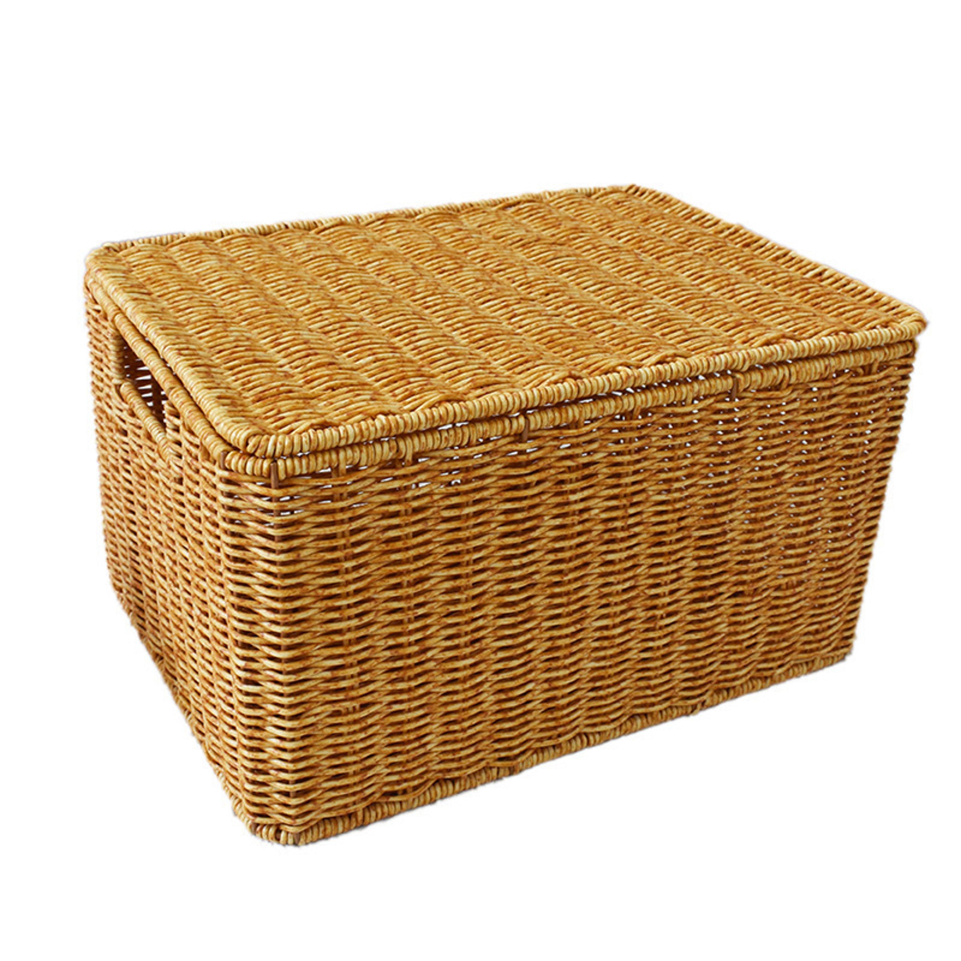 rattan woven oversized laundry basket large capacity clothes and quilt storage box