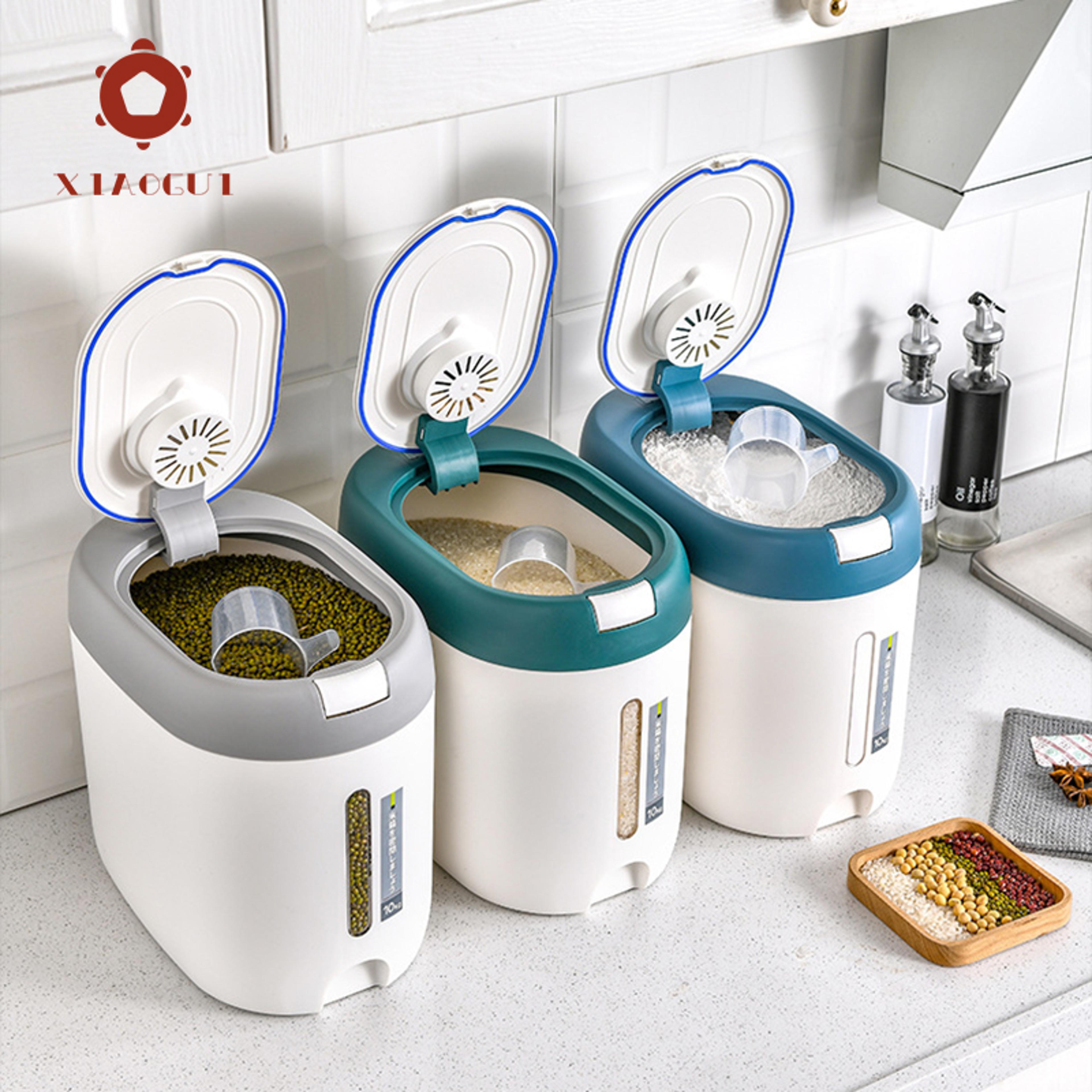 5kg 10kg rice dispenser large capacity grain storage container kitchen organizer