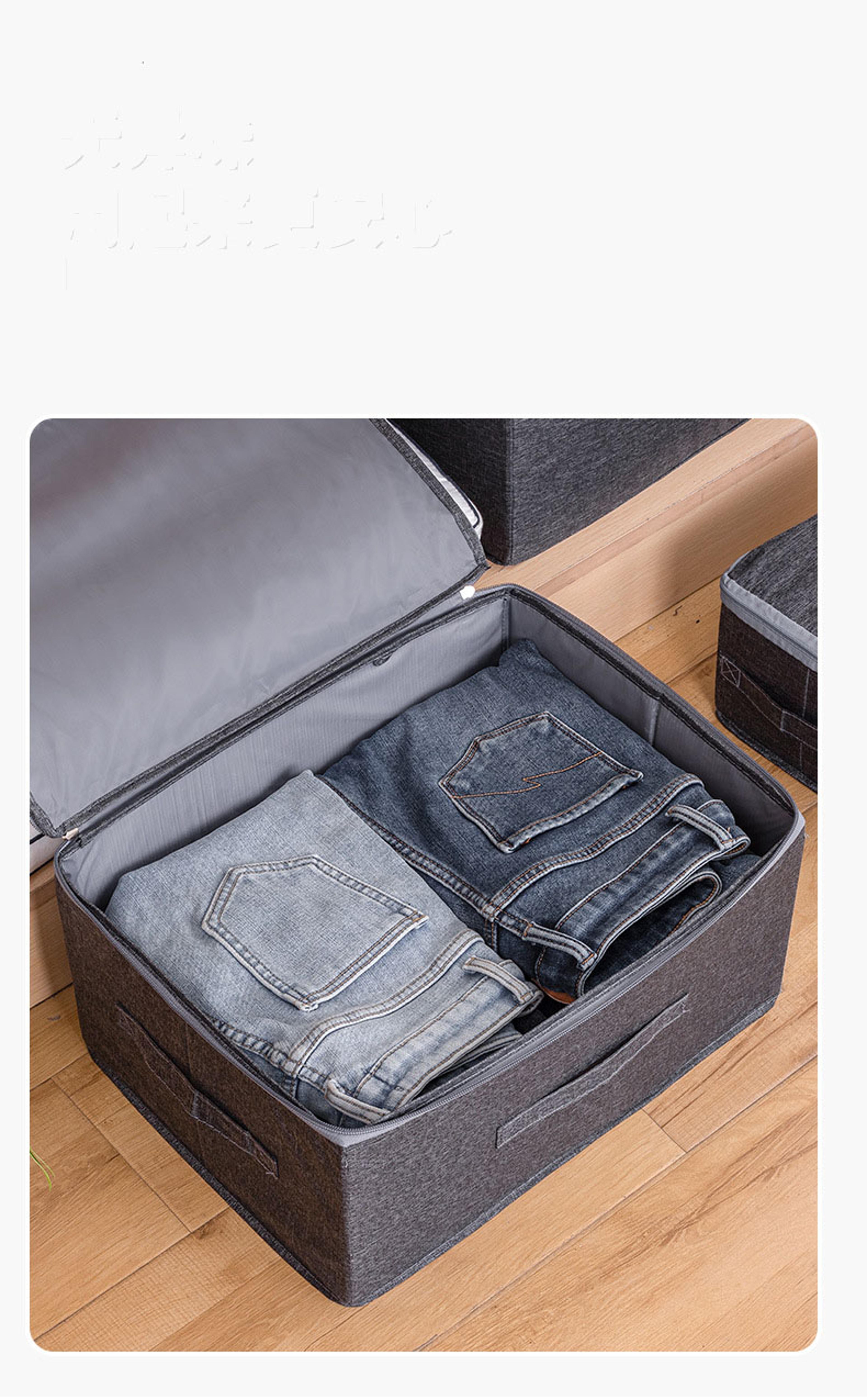 heavy duty storage box with lid foldable clothes organizer for toys blankets and home storage