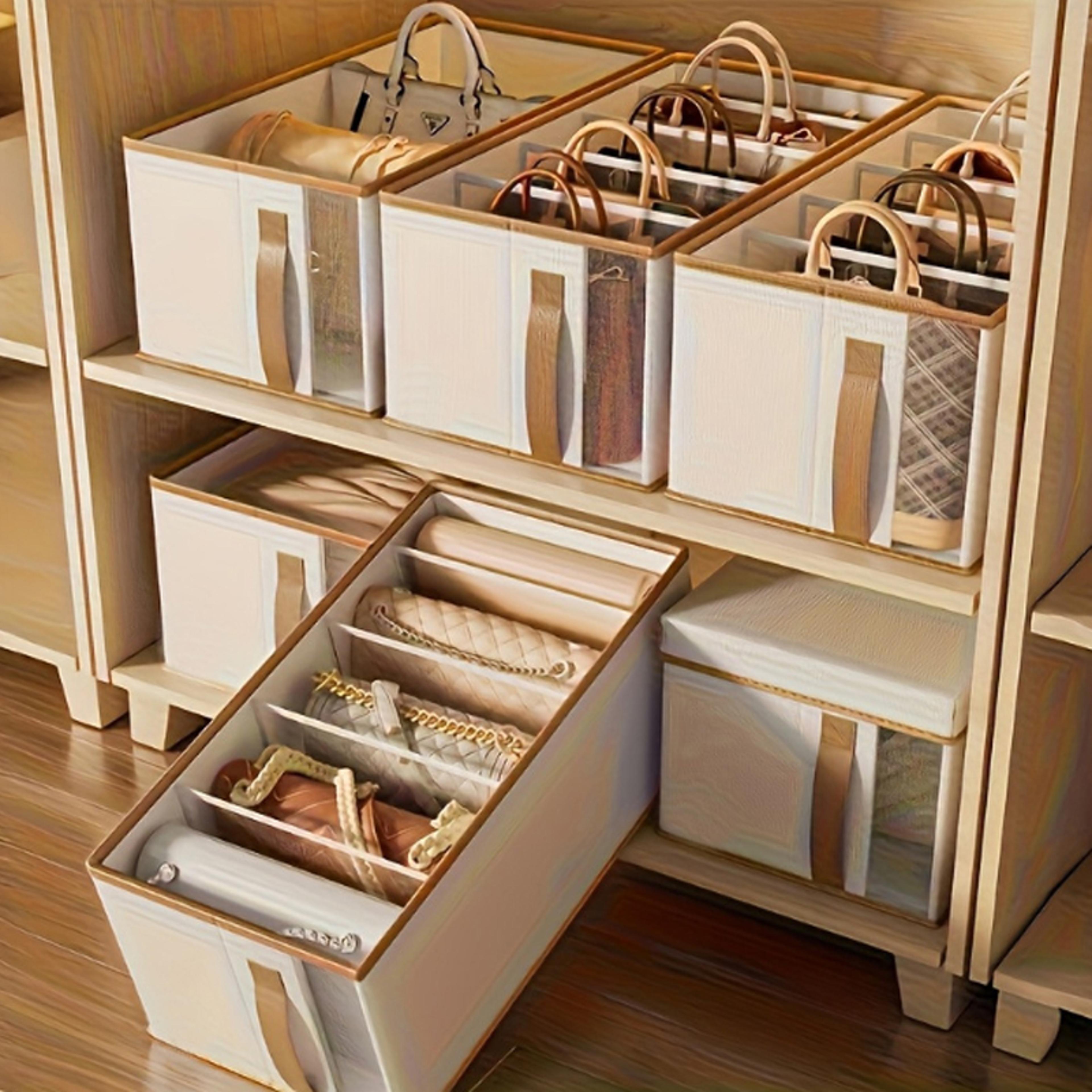 large capacity handbag storage organizer foldable closet organizer with dividers