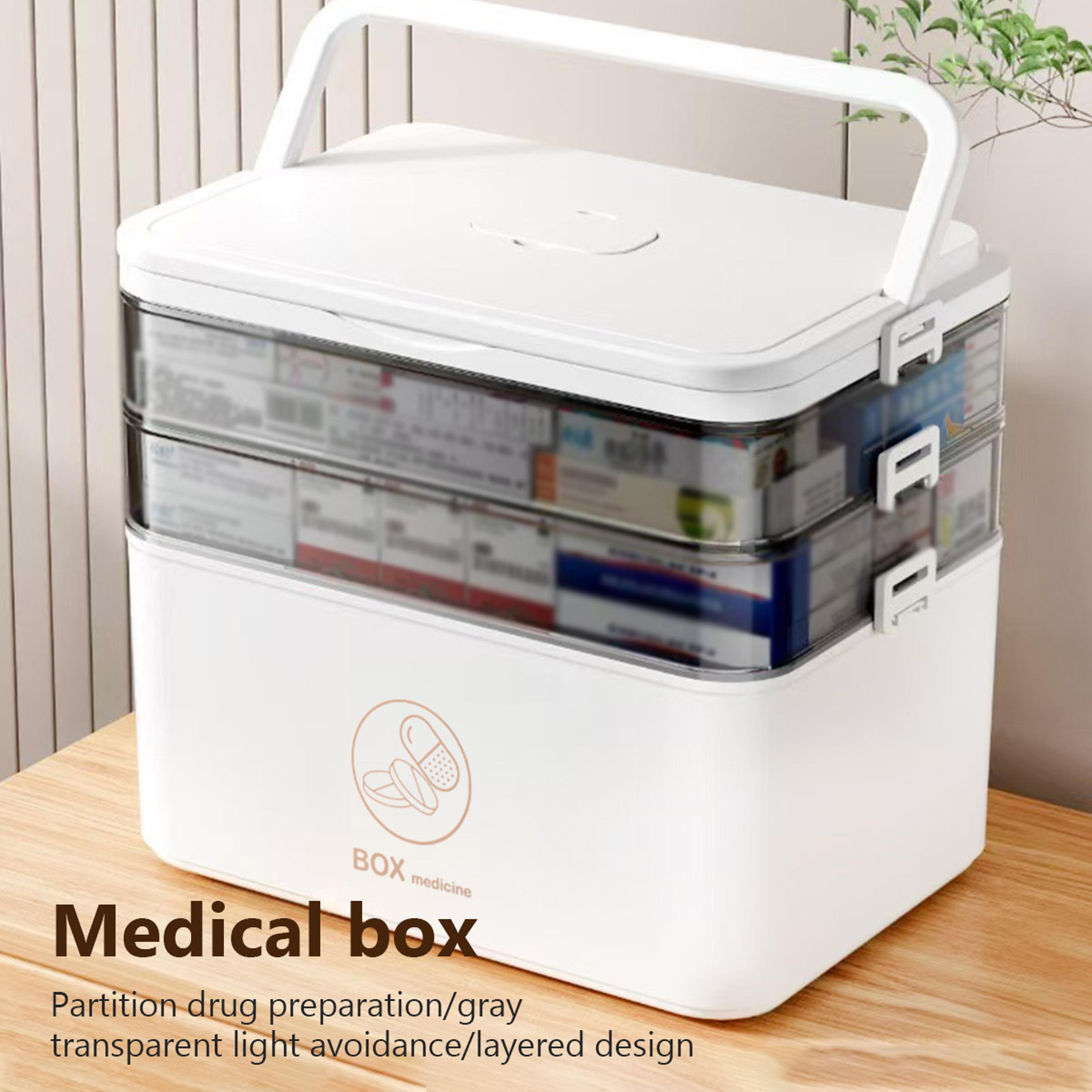 large capacity medicine storage box portable first aid organizer for home