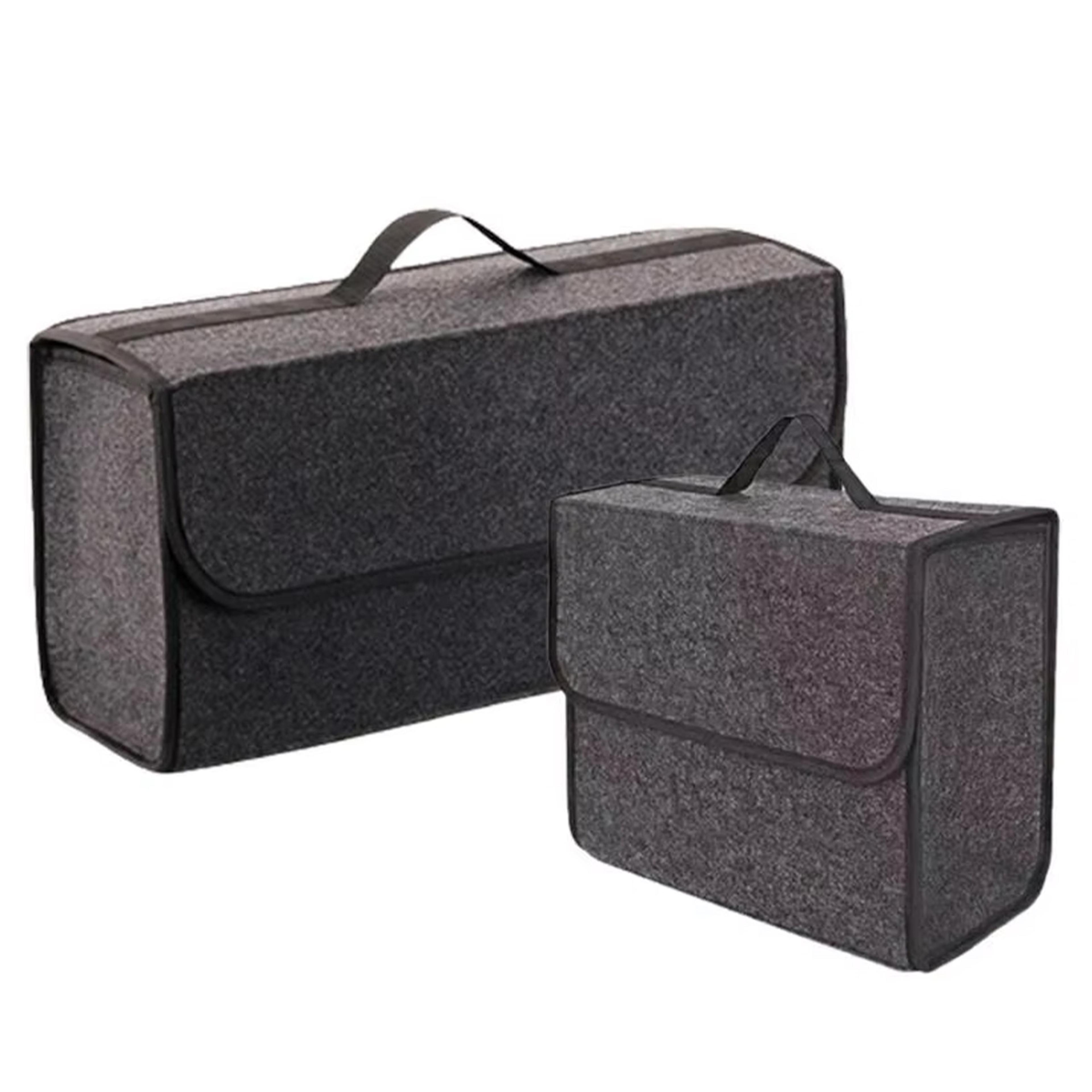 large capacity felt car trunk organizer foldable car storage box dark gray