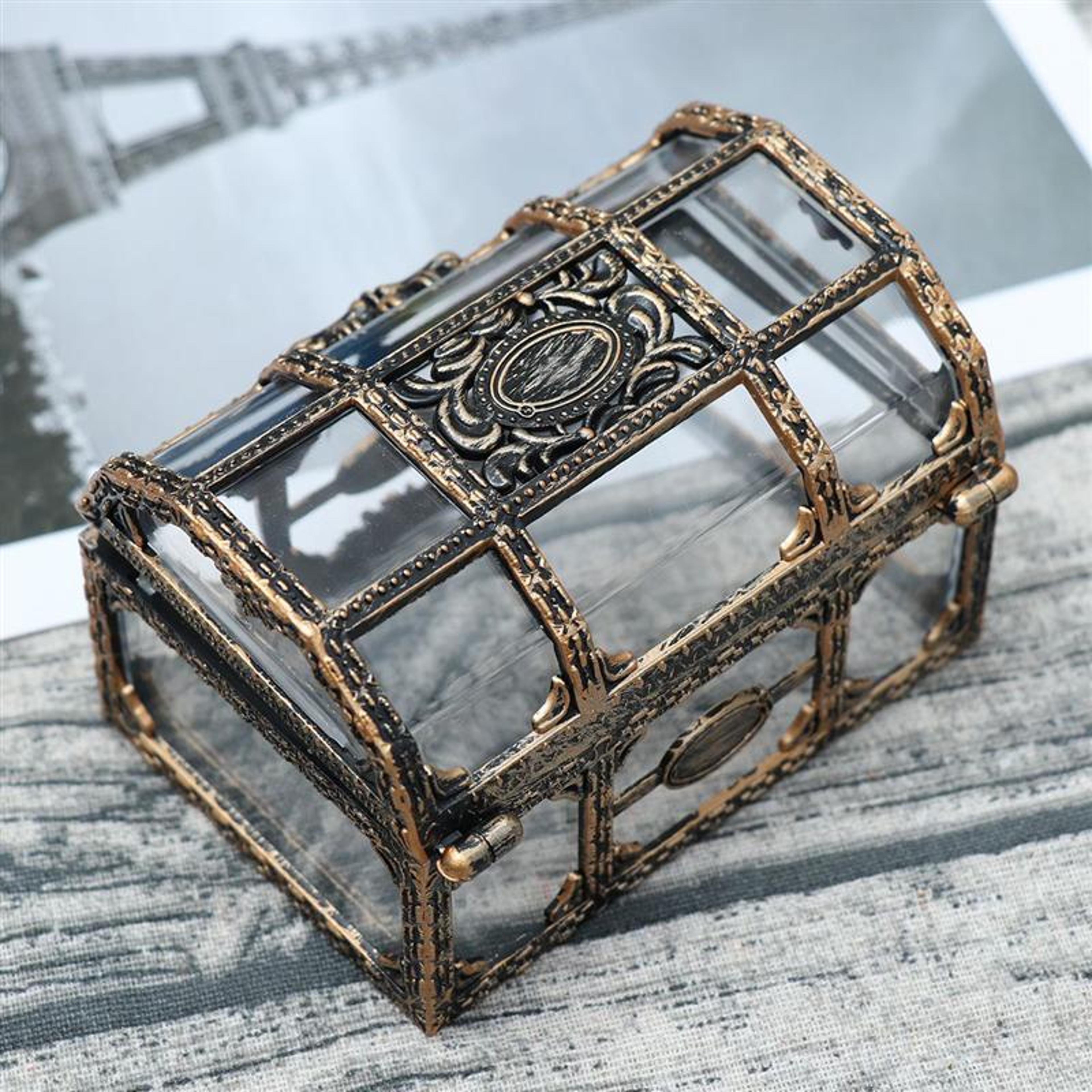 transparent pirate treasure box jewelry keepsake storage organizer