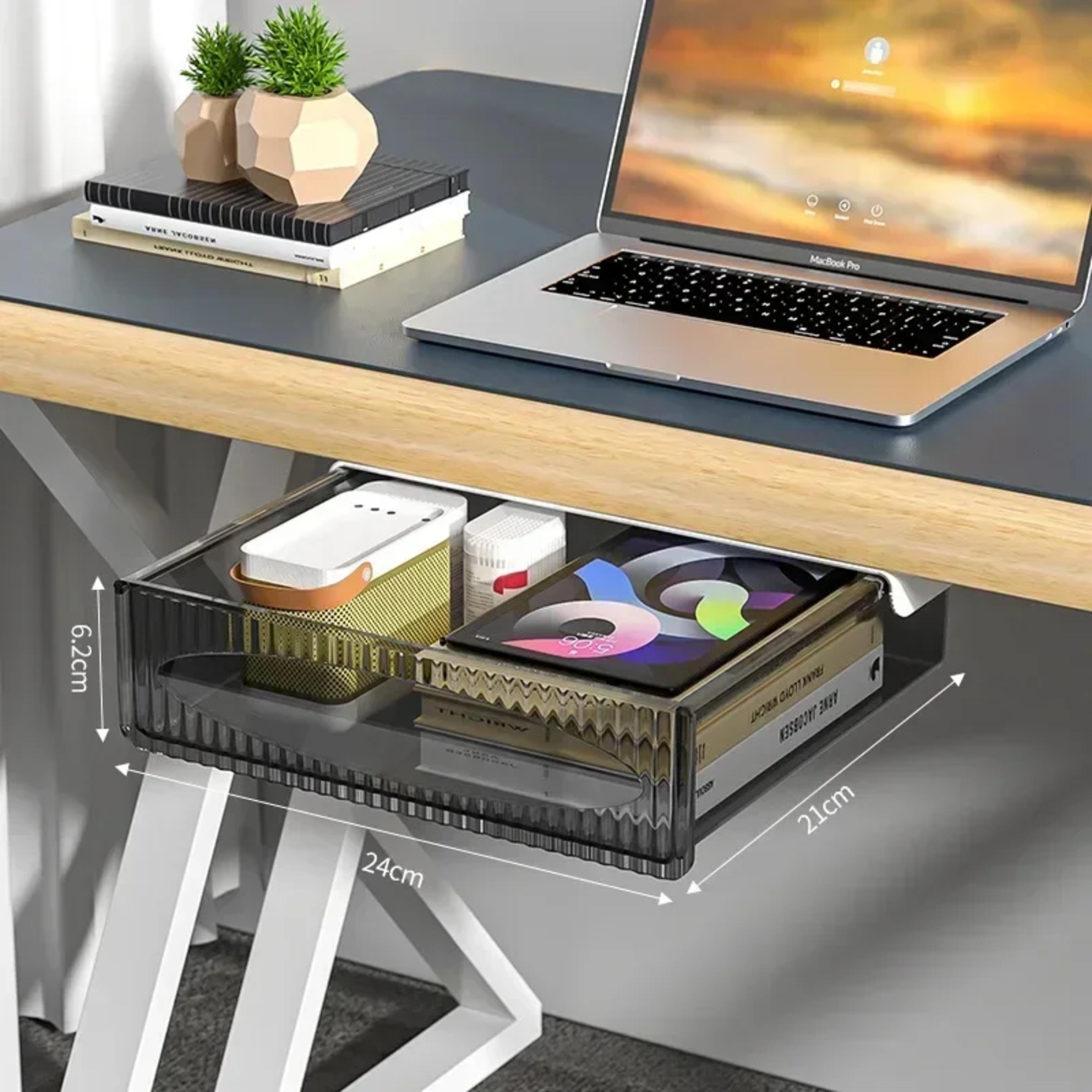 invisible under desk drawer pull out hidden storage organizer