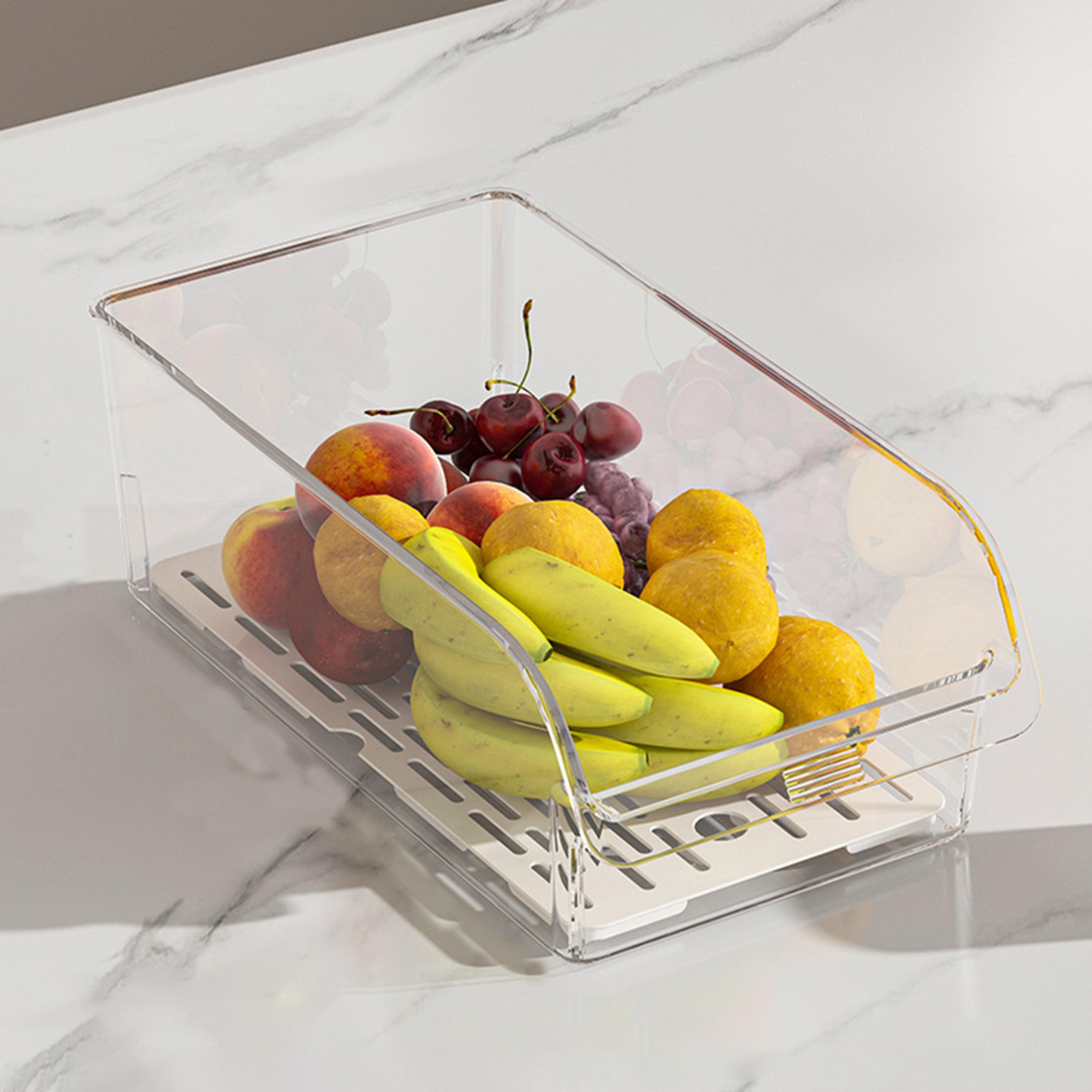 clear fridge organizer bins refrigerator storage containers for fruit vegetables food and drinks