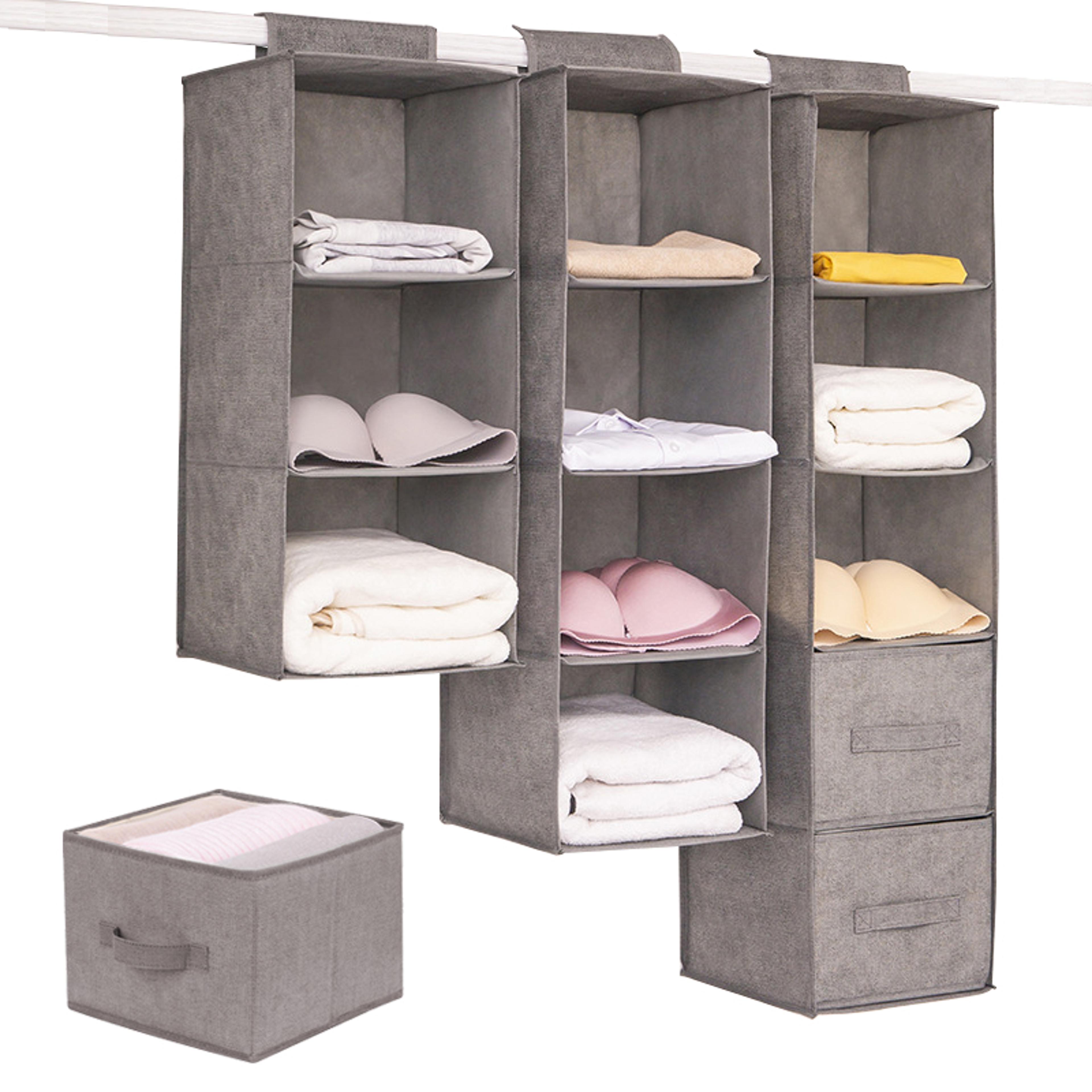 hanging closet organizer with removable drawers foldable wardrobe storage shelves