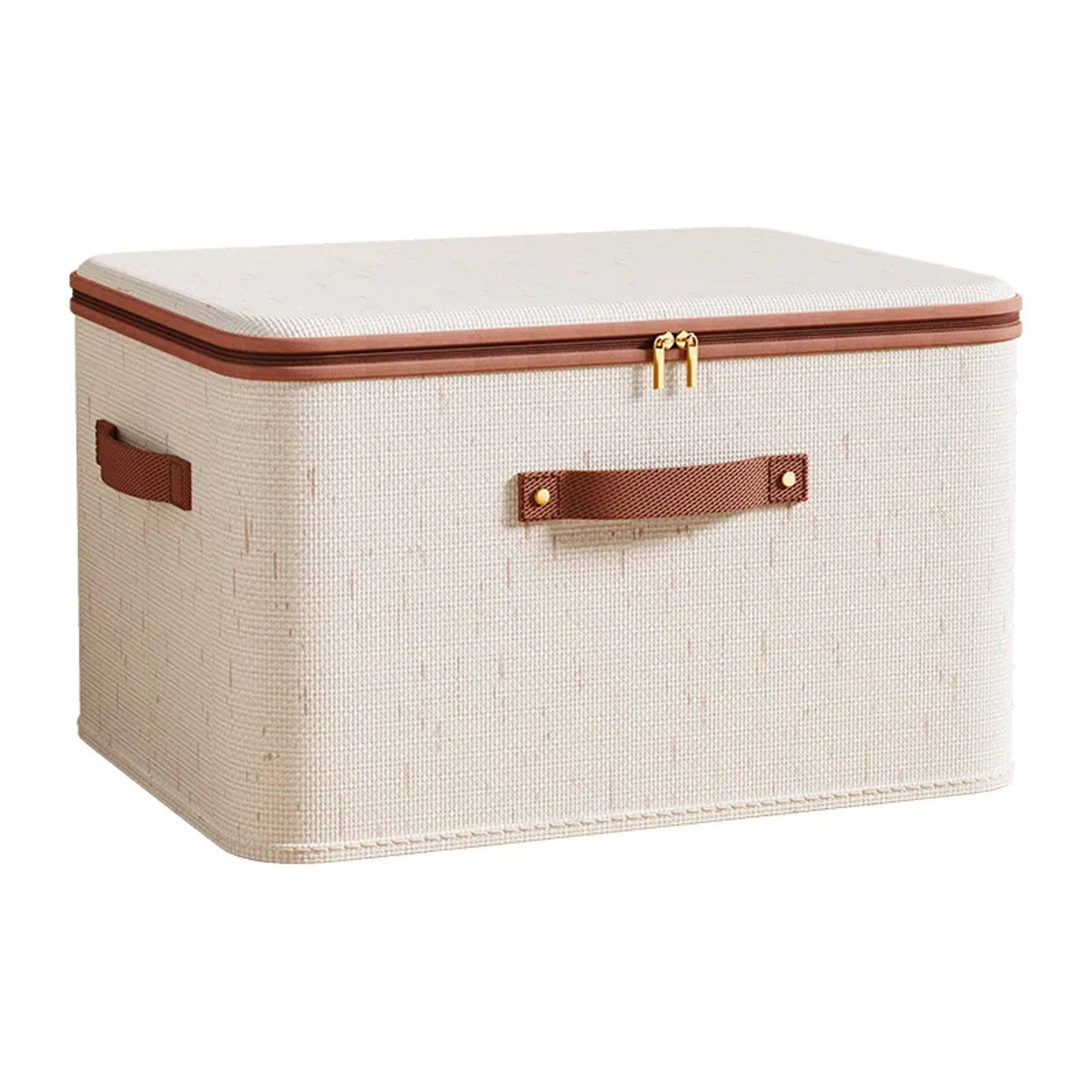 large capacity clothes storage box dust proof cotton linen wardrobe organizer