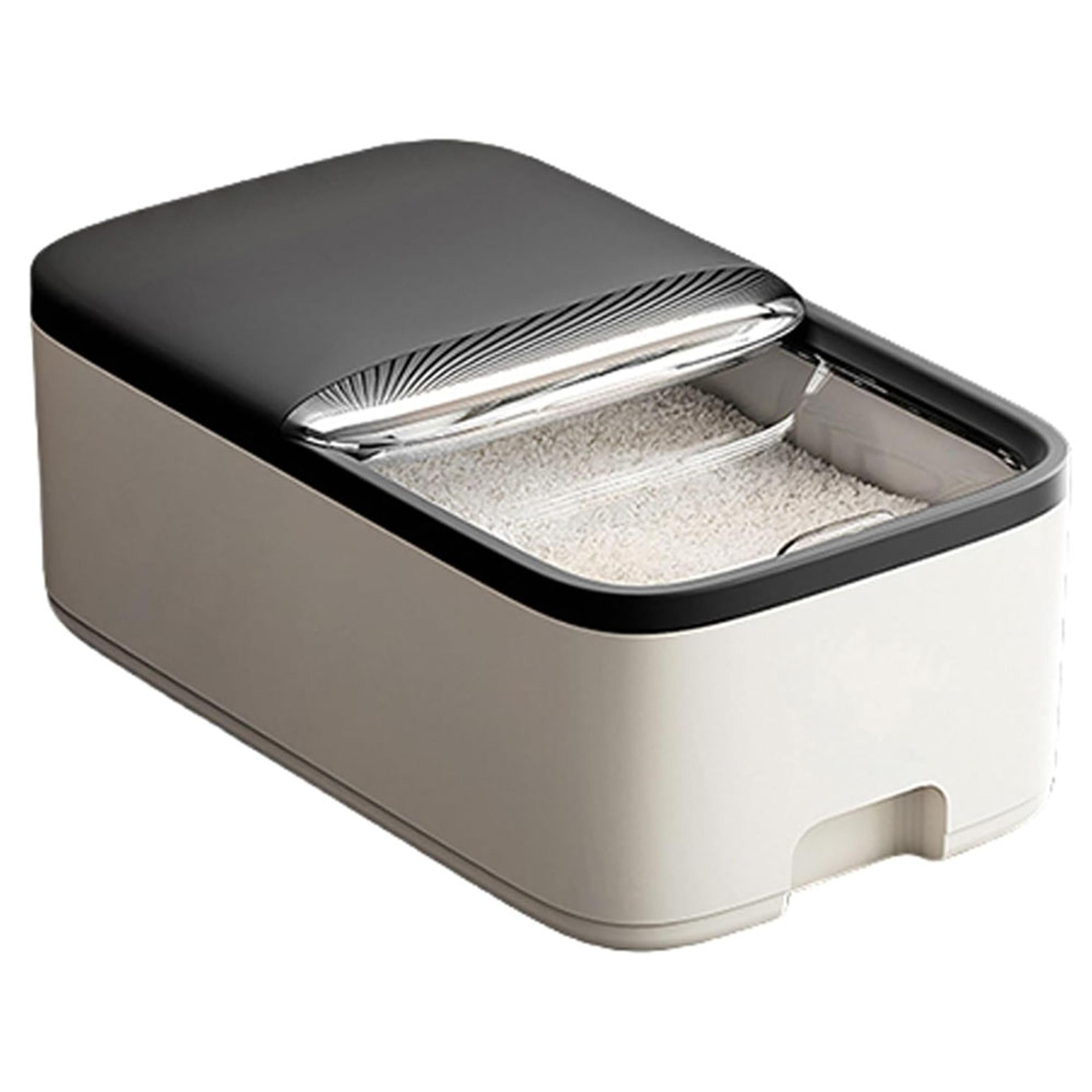 large capacity airtight rice storage container with measuring cup for grain and pantry storage
