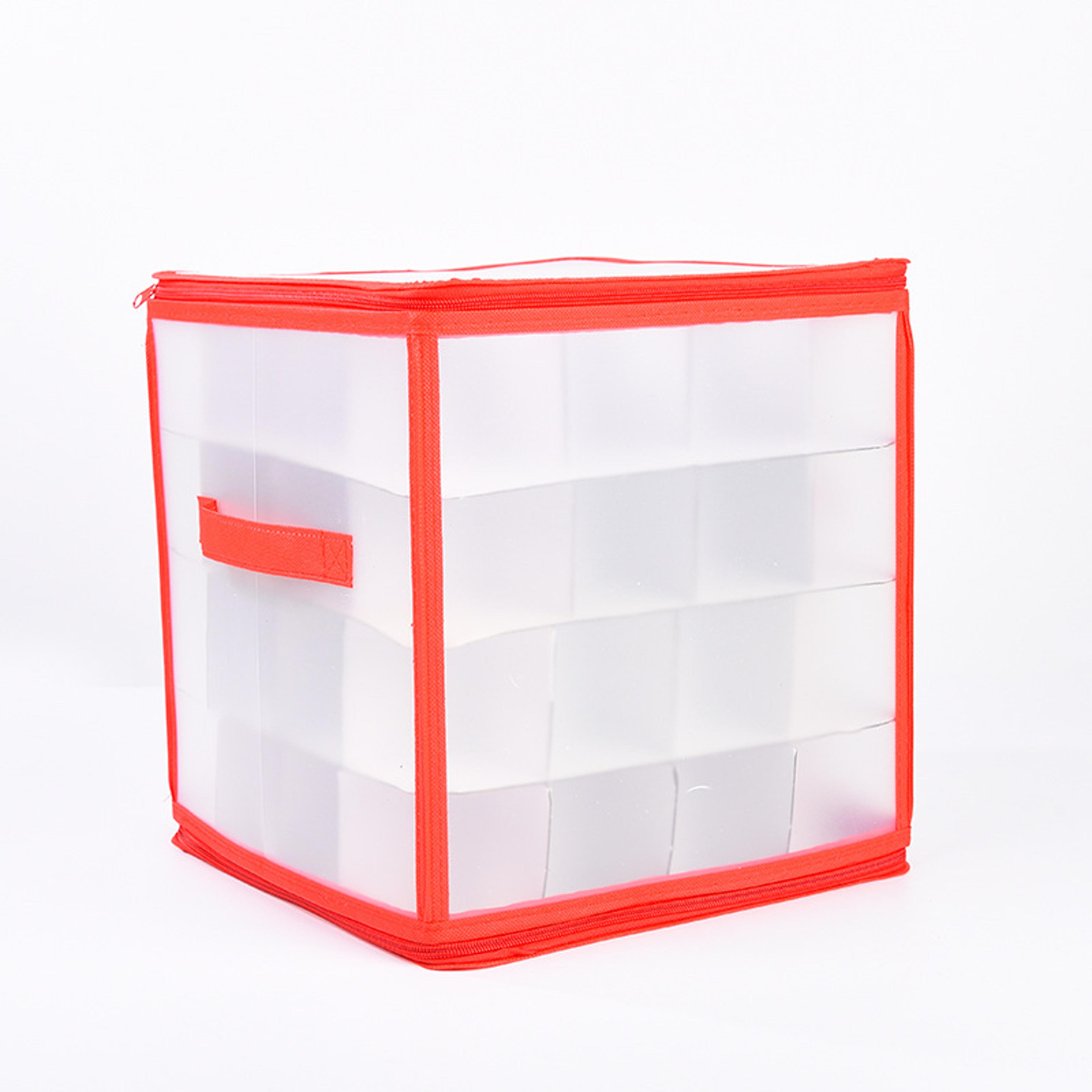 christmas ornament storage box zipper organizer for 3 inch xmas balls