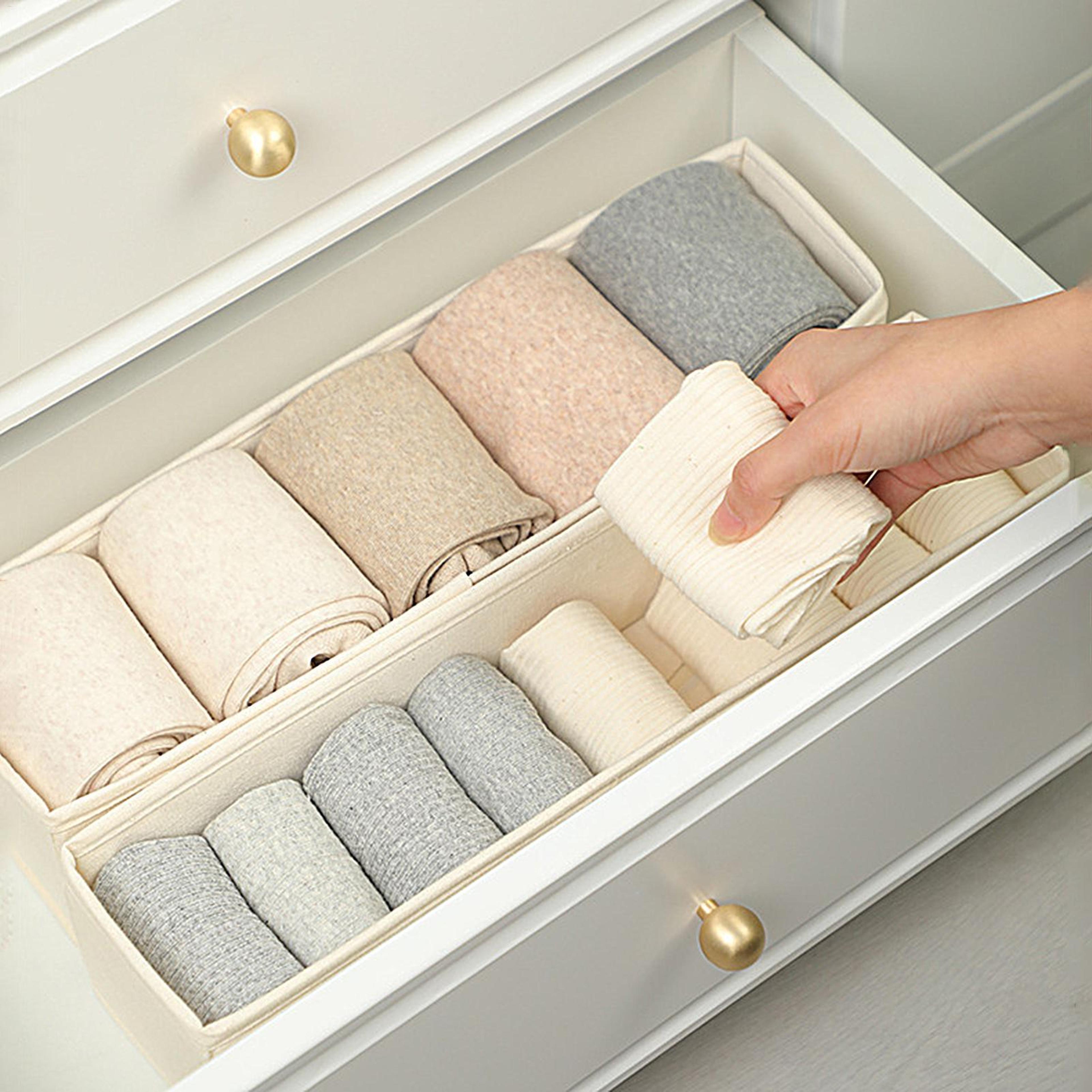 narrow drawer organizer foldable fabric storage bin for socks underwear and accessories