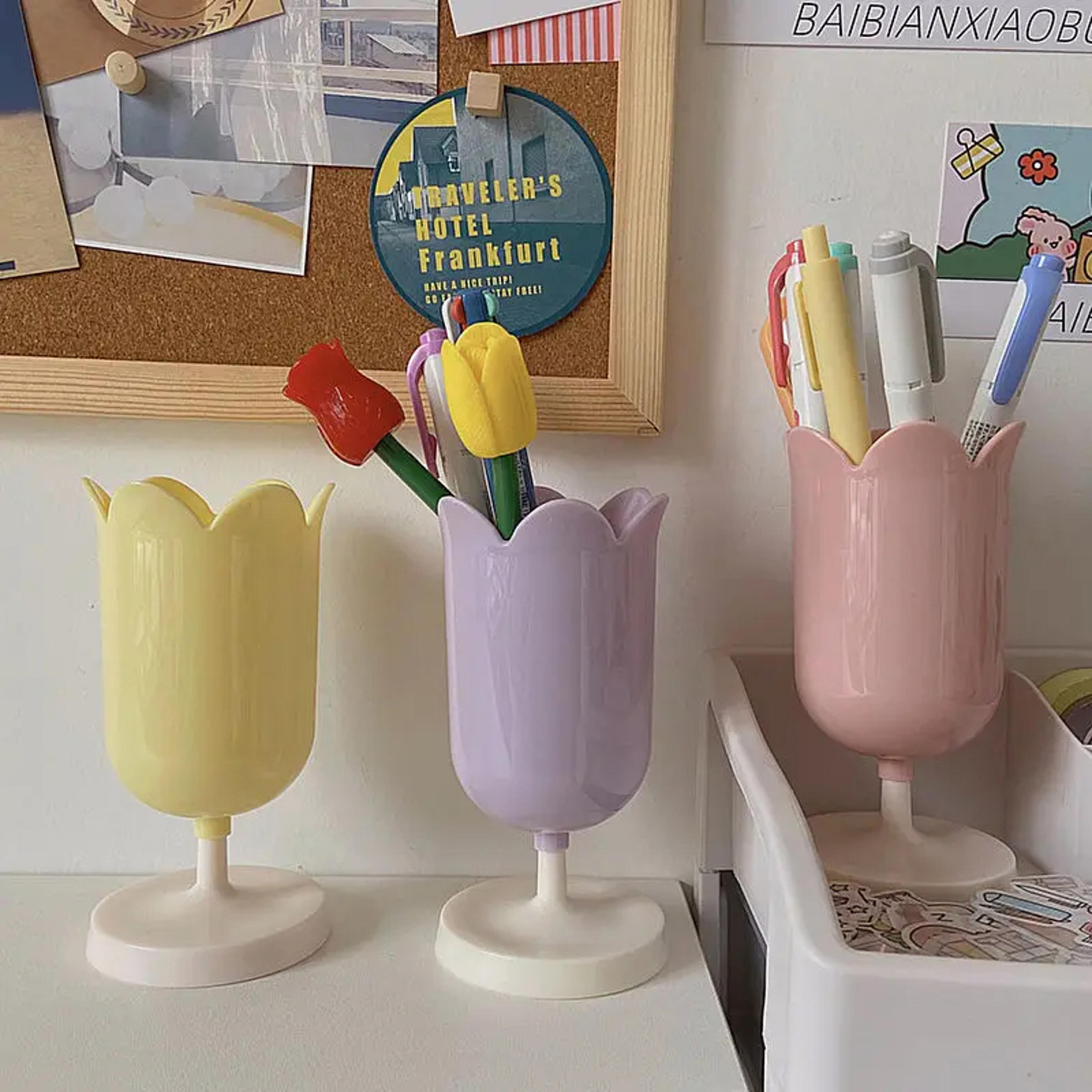 tulip makeup brush holder pen holder and desktop storage organizer