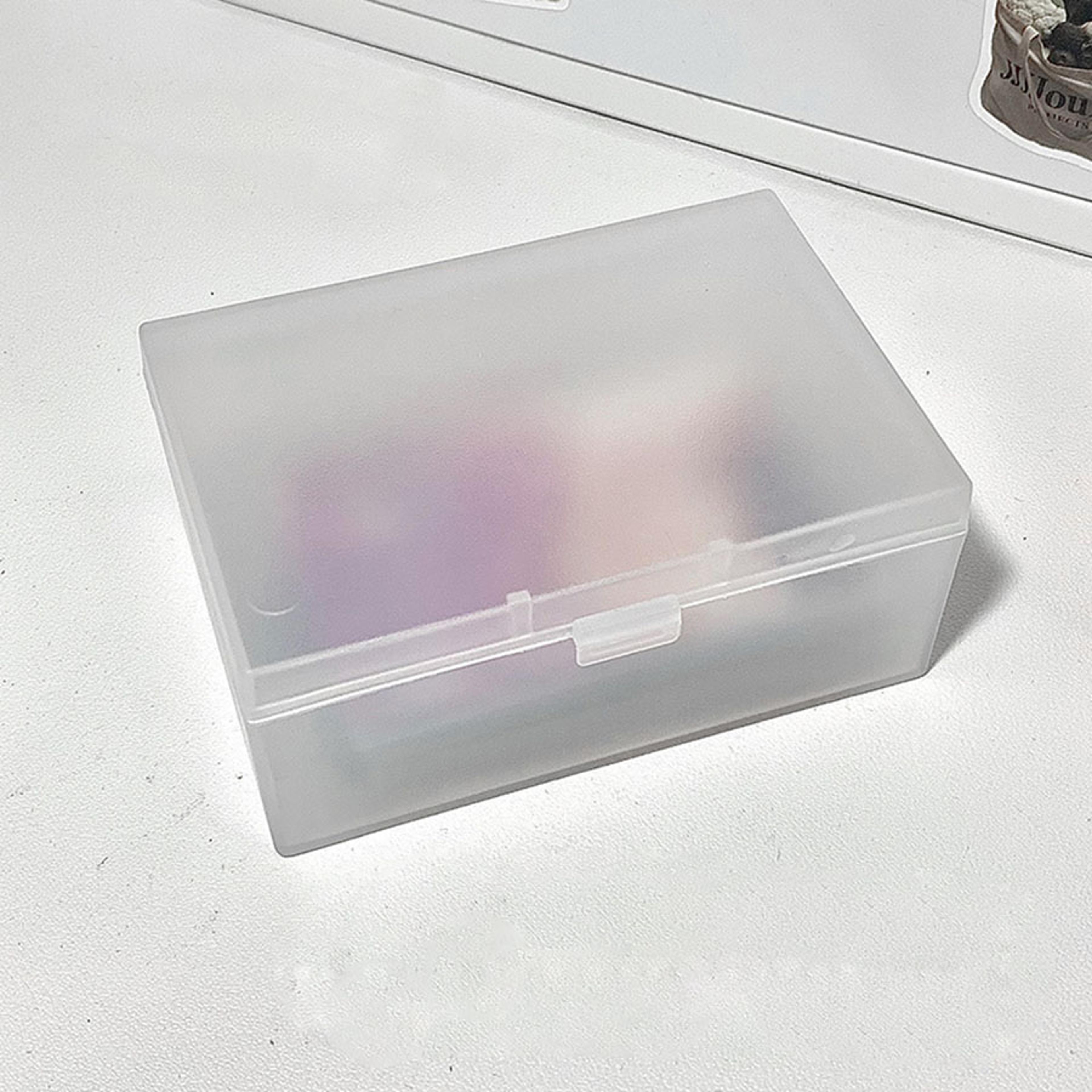 frosted card sleeve storage box and desk organizer