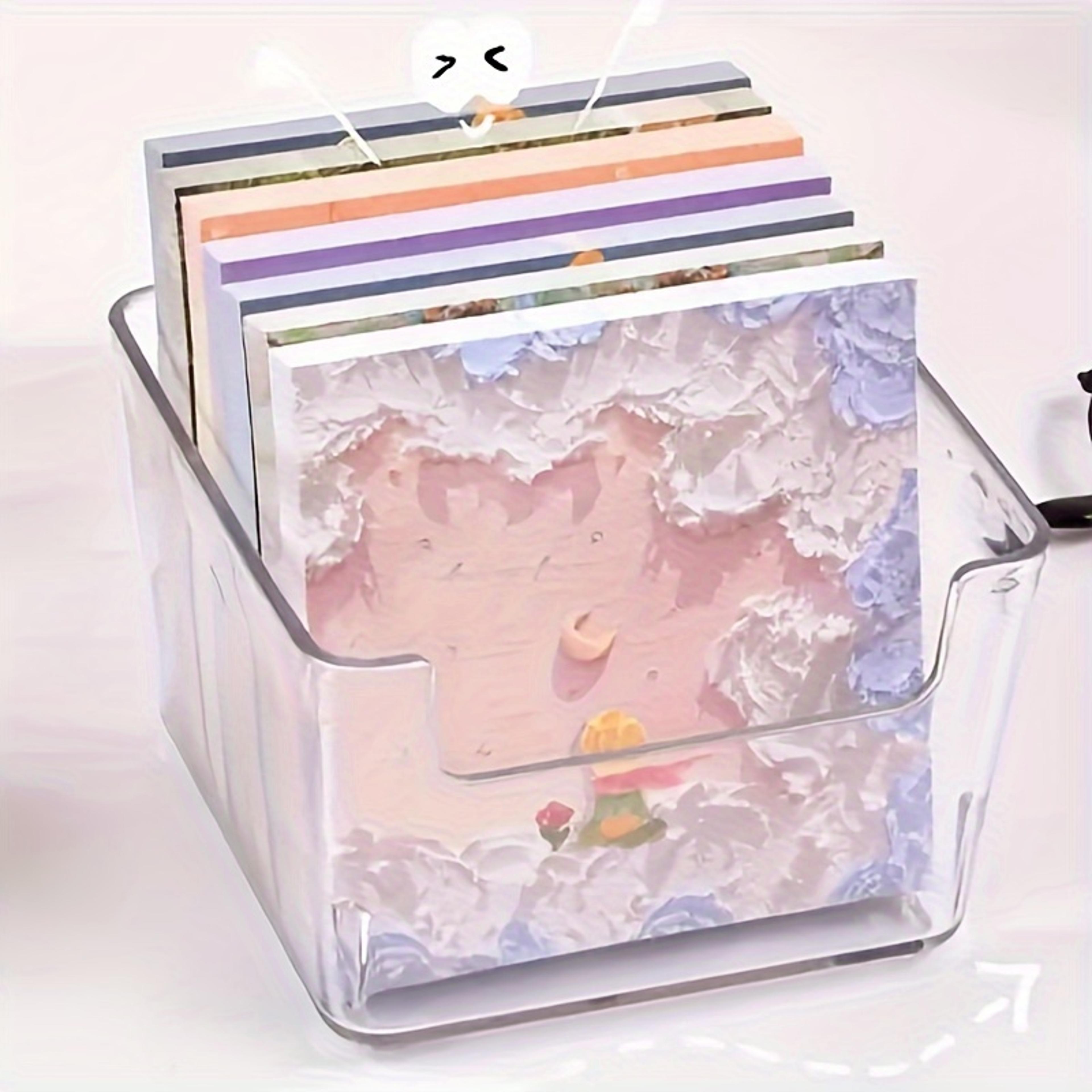 clear acrylic sticky note holder minimalist desktop memo organizer