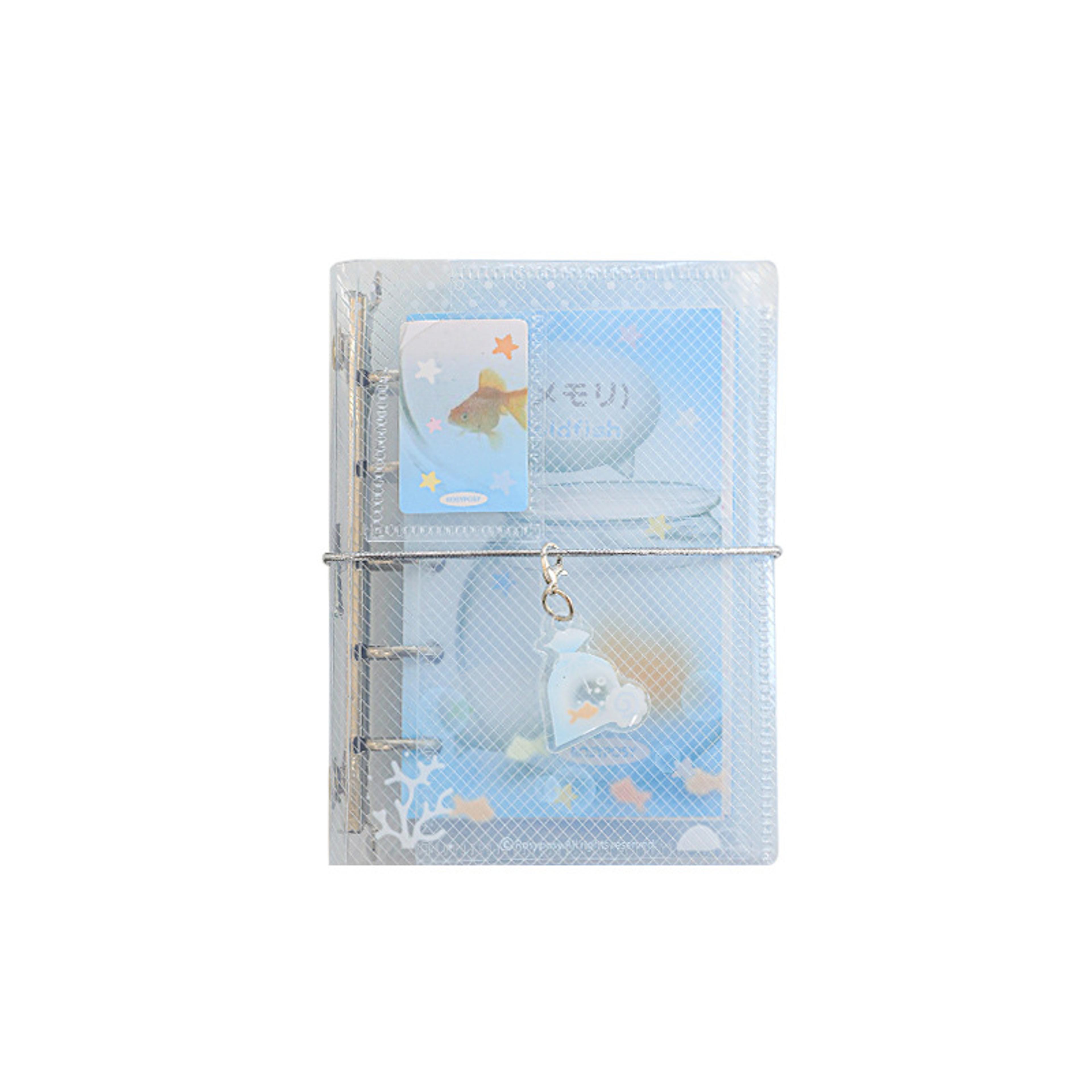 mini portable loose leaf notebook with three fold storage