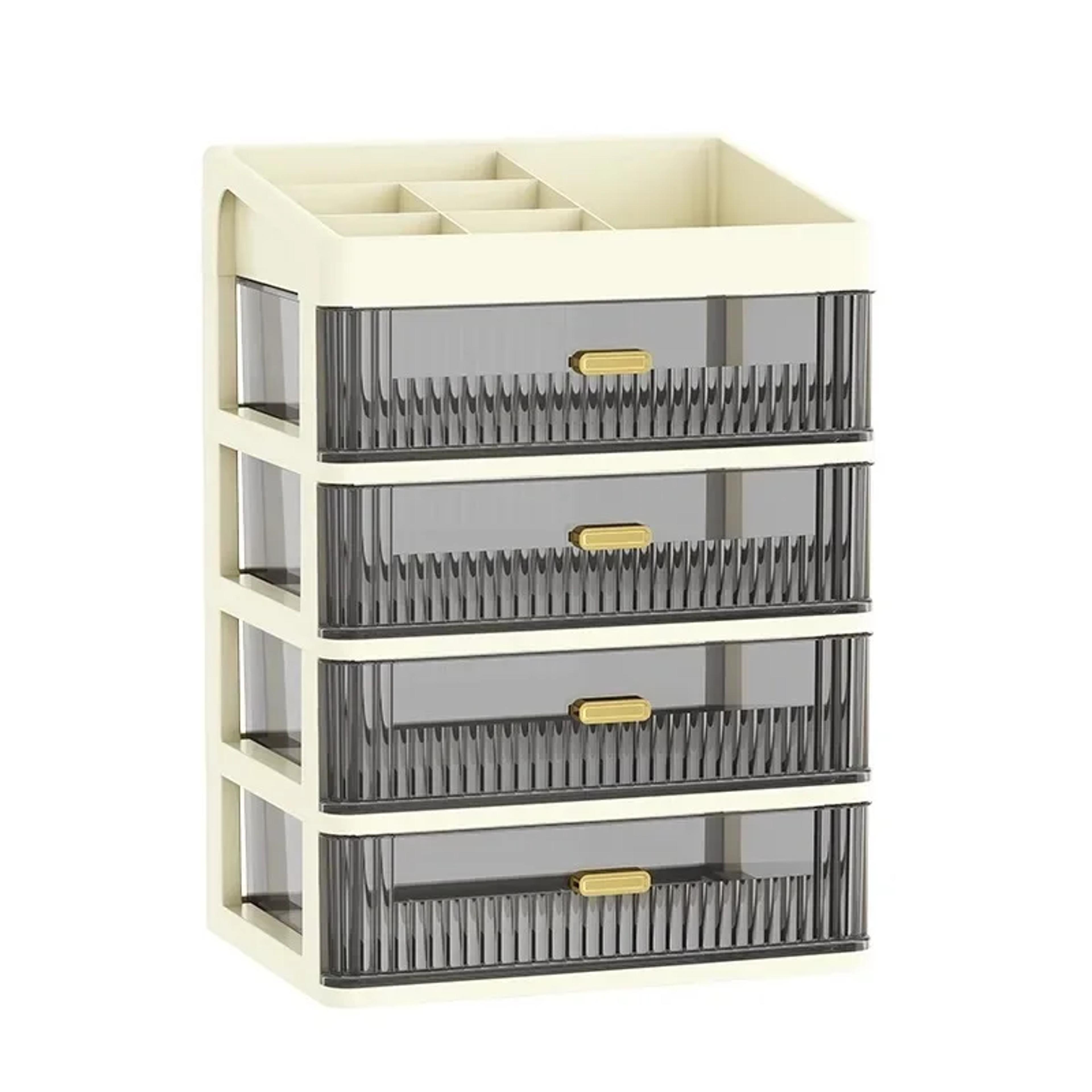 transparent desk organizer with drawers for stationery and office supplies