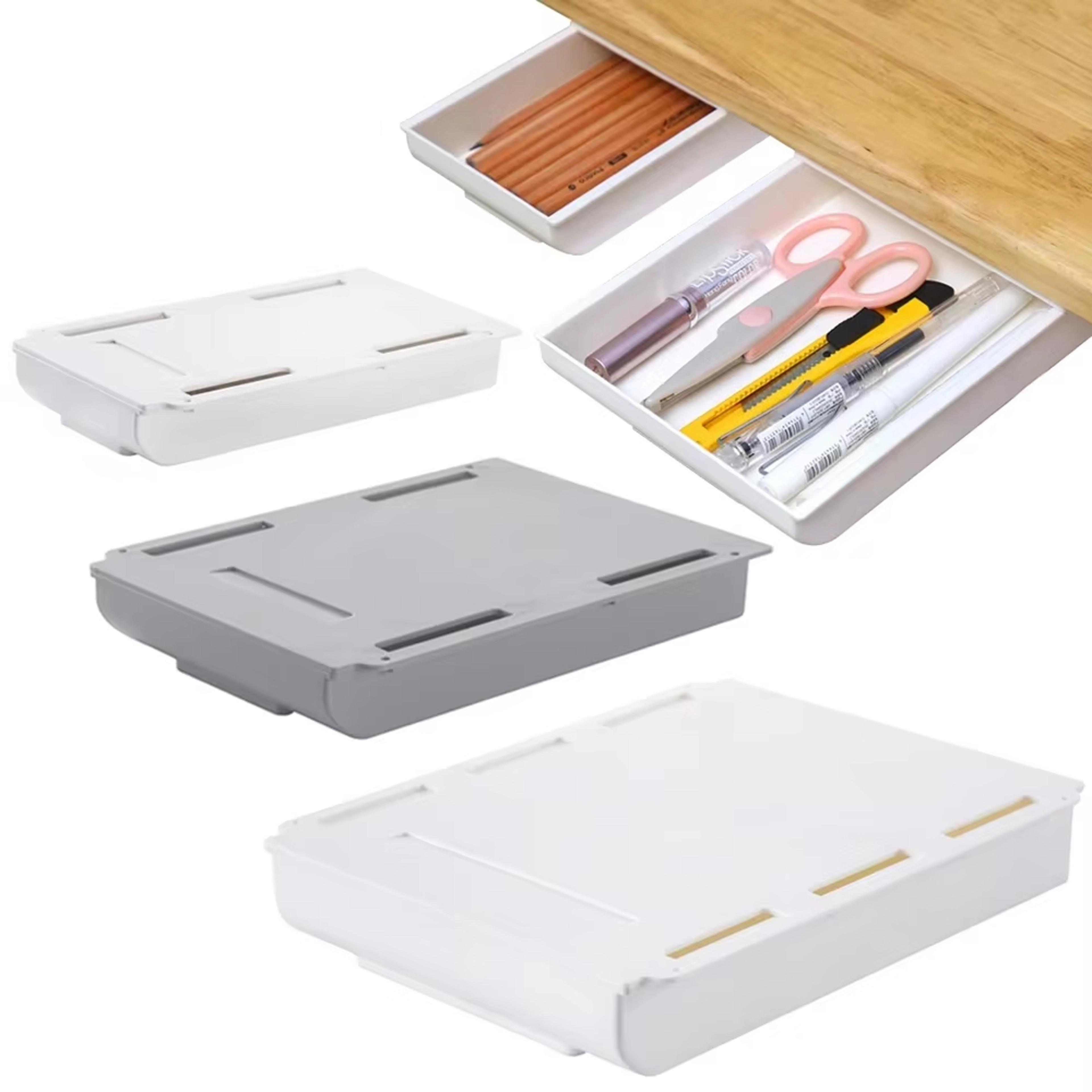 hidden under desk drawer organizer self adhesive storage for office and home