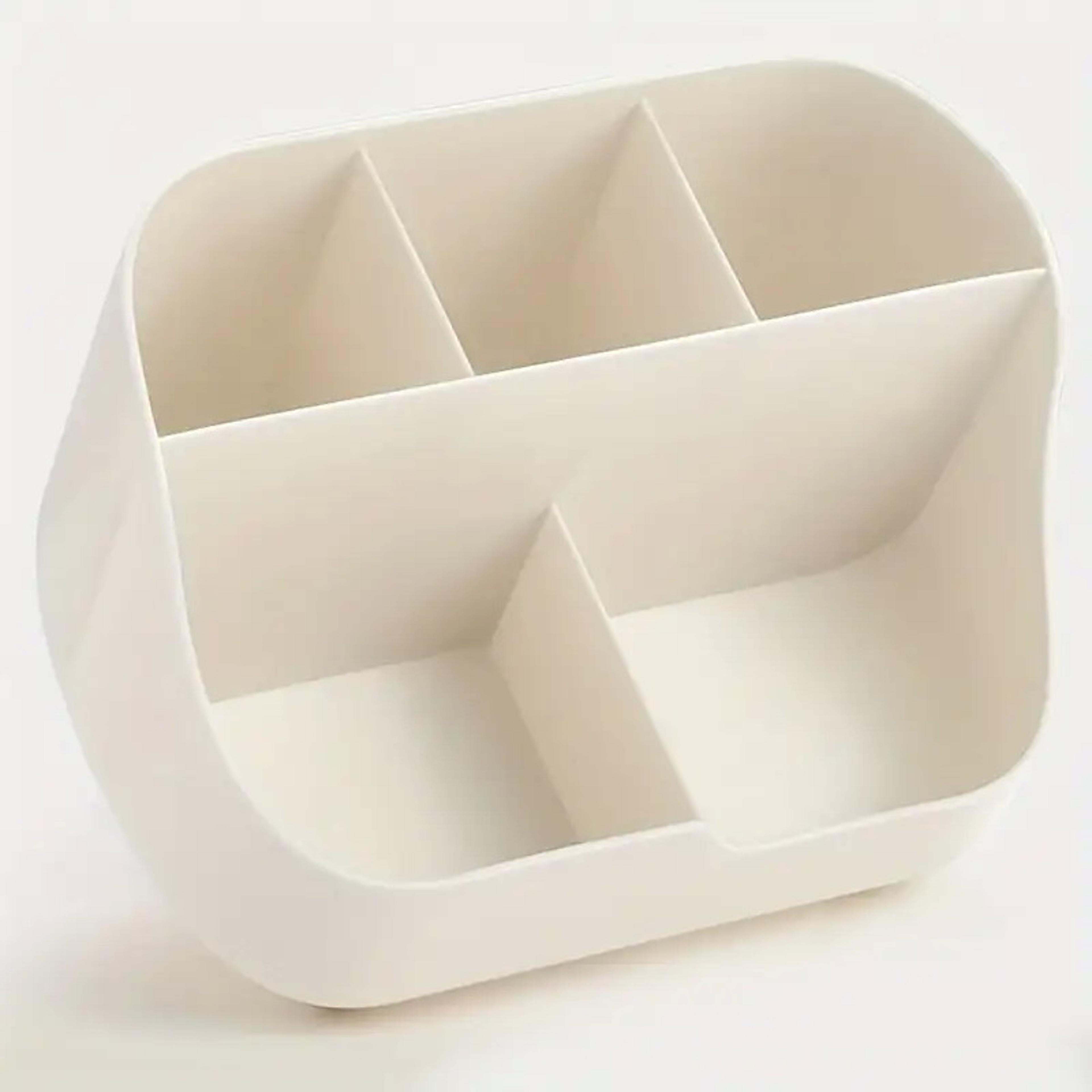 large capacity desk organizer 5 compartment stationery storage box